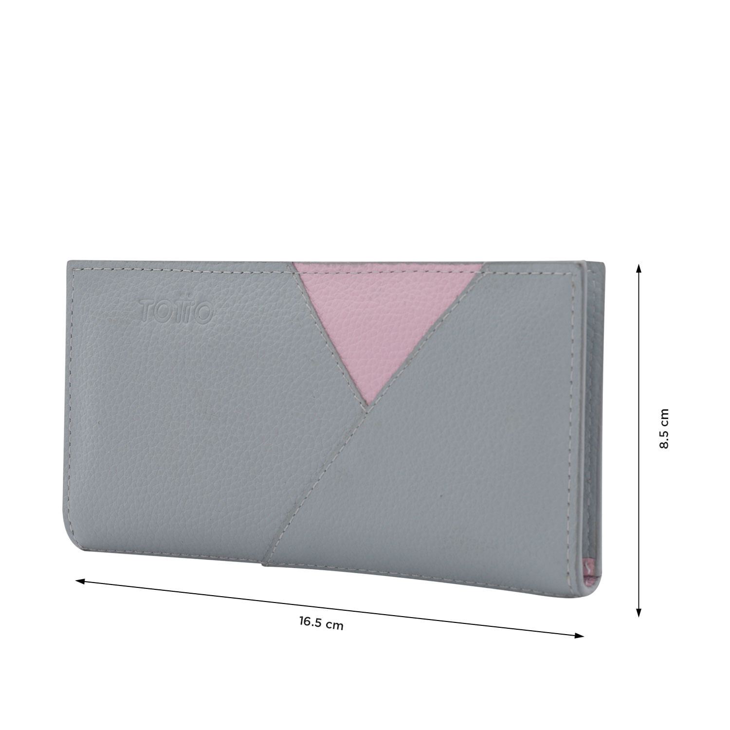 Billetera de Cuero Biffly Mujer Gris grande