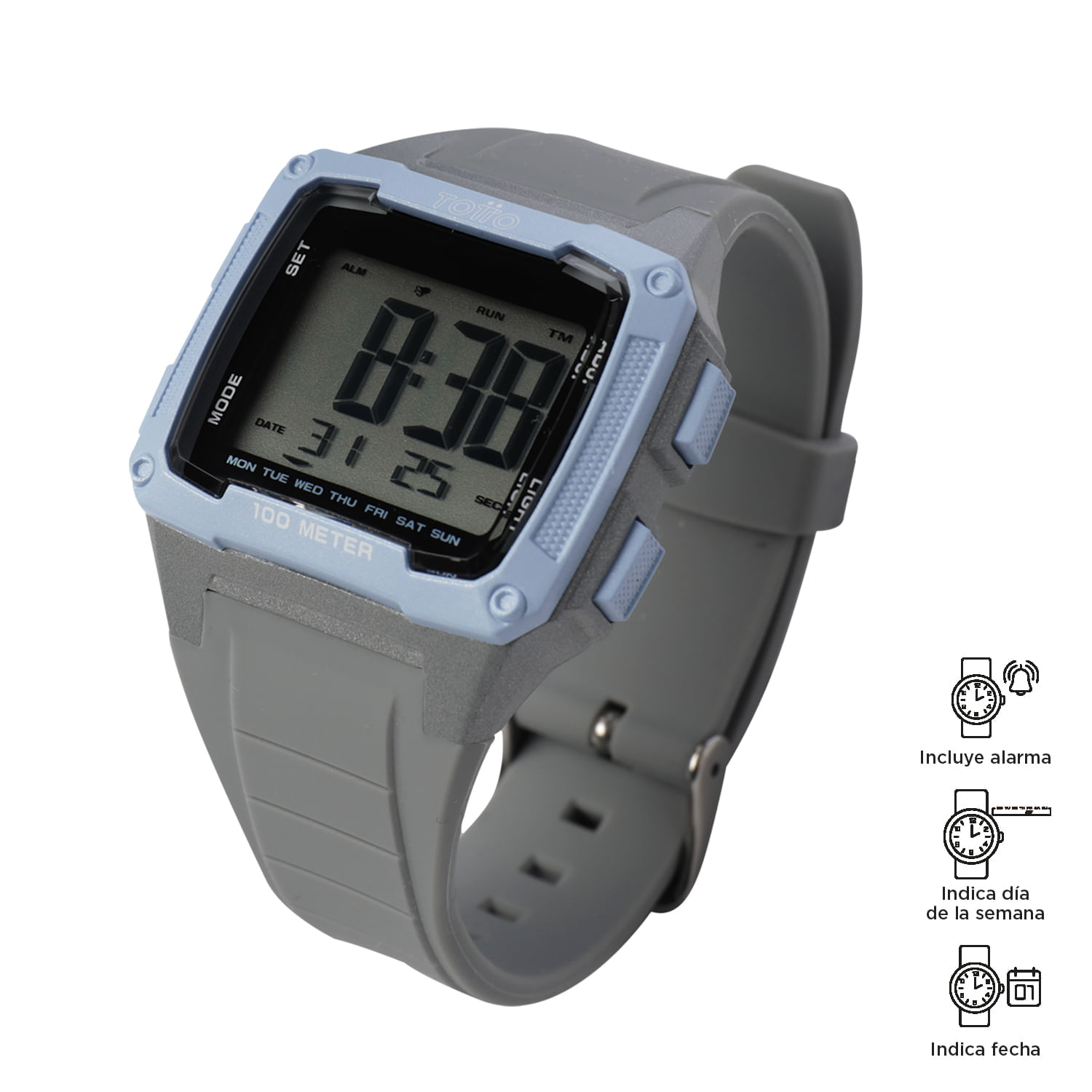 Reloj Digital Quora color Gris Mujer