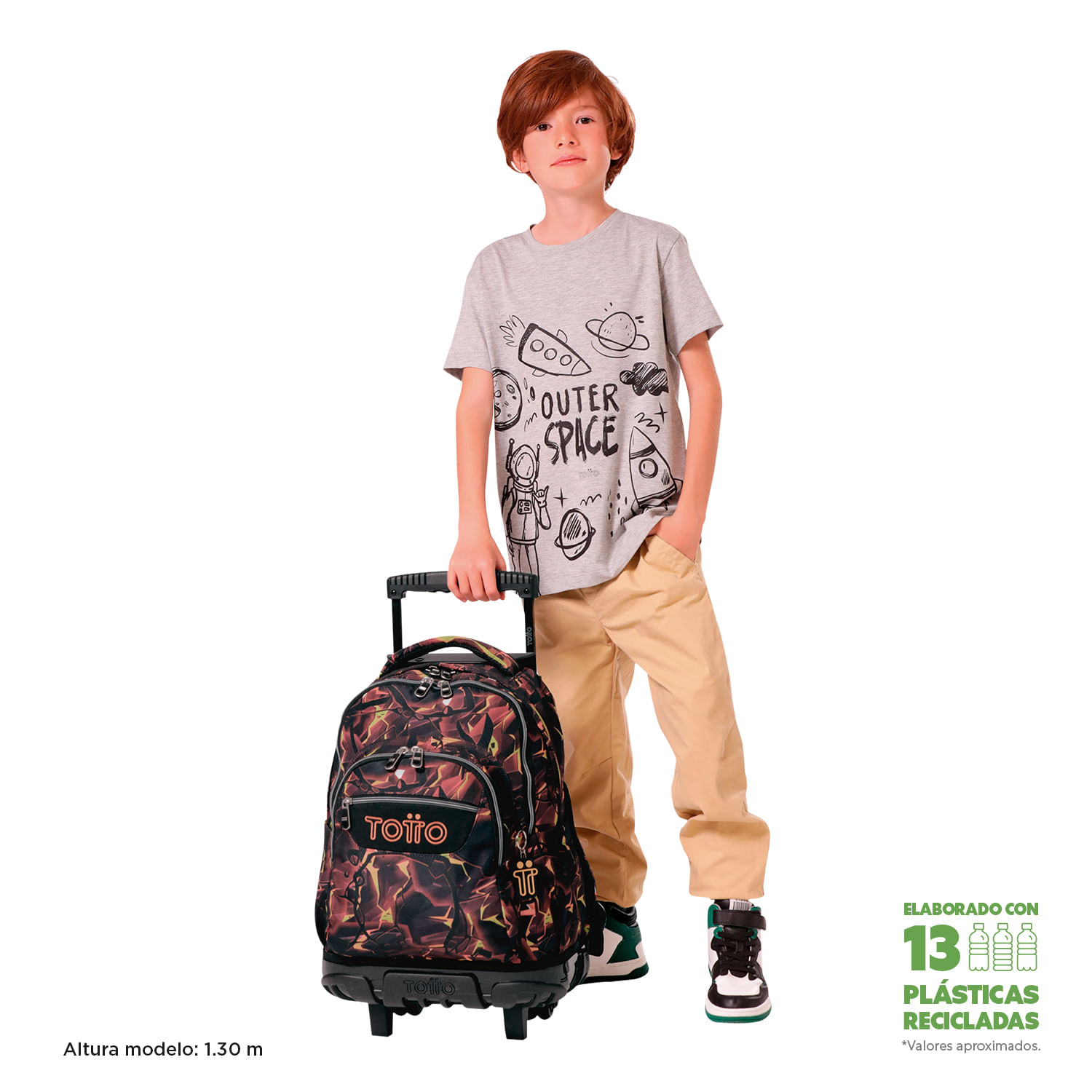 Morral Ruedas Niño Porta PC 15.4" Bomper Renglon Gris