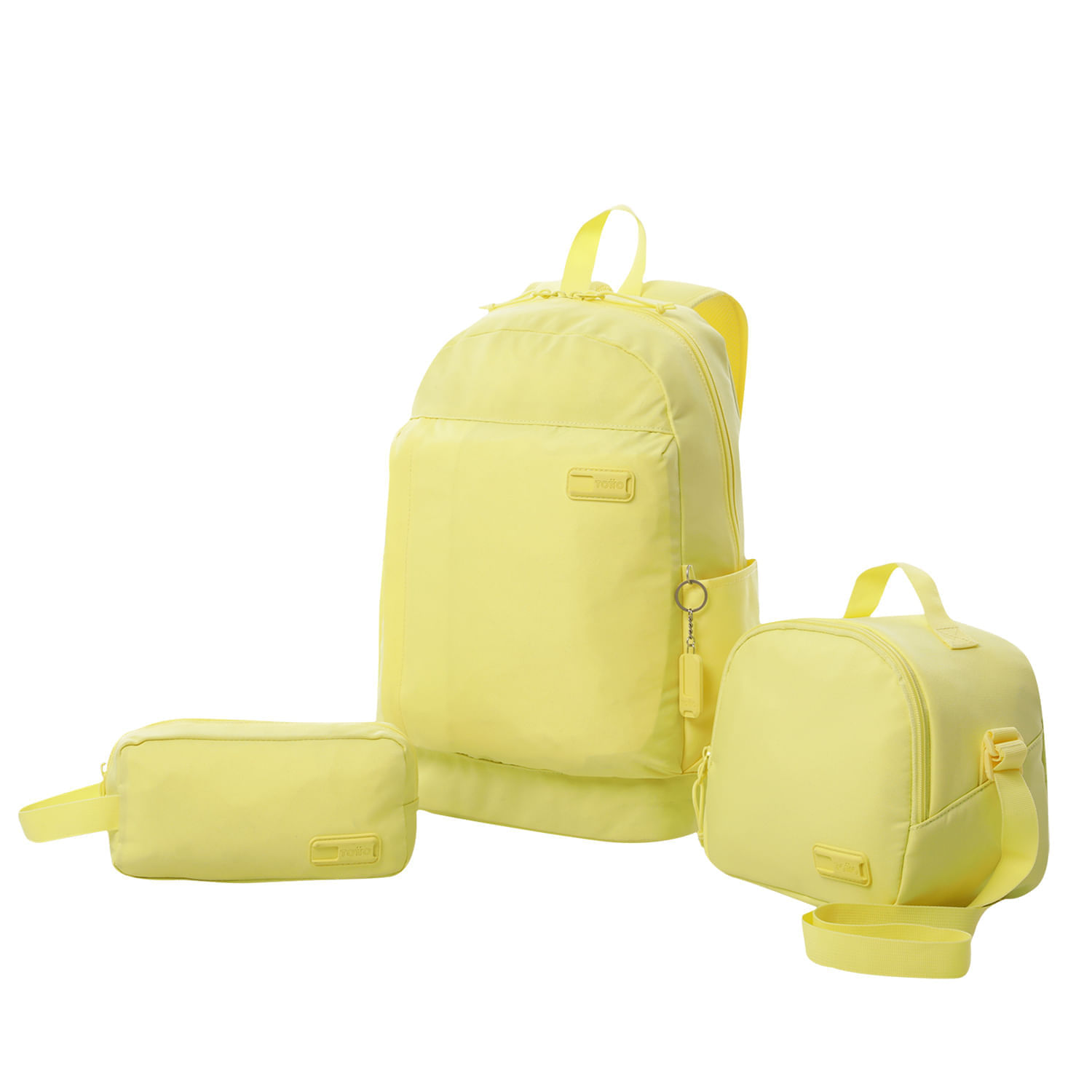 Set Juvenil X 3 + Lonchera + Cartuchera Yuno Morral 14" Amarillo