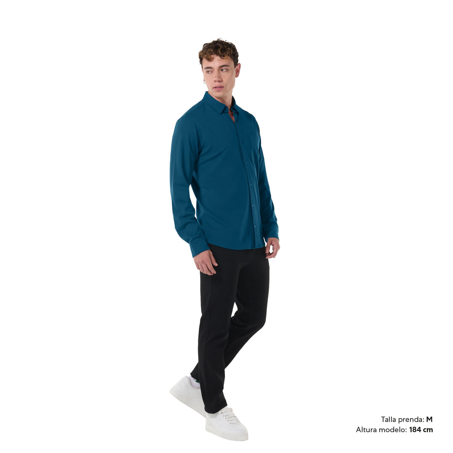 Camisa para Hombre Manga Larga Pardo Xxl Azul