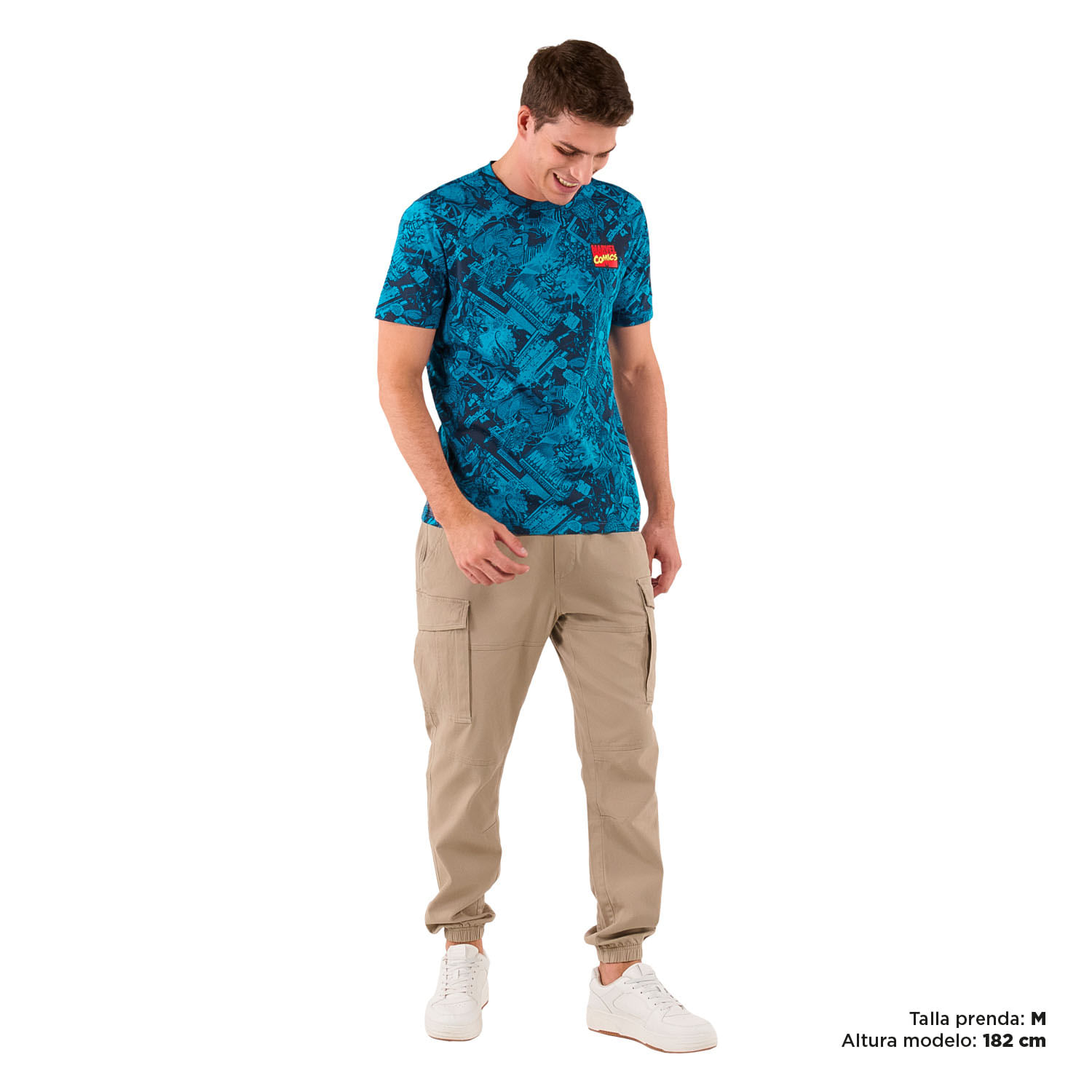 Camiseta Marvel Blue Adulto XL Azul