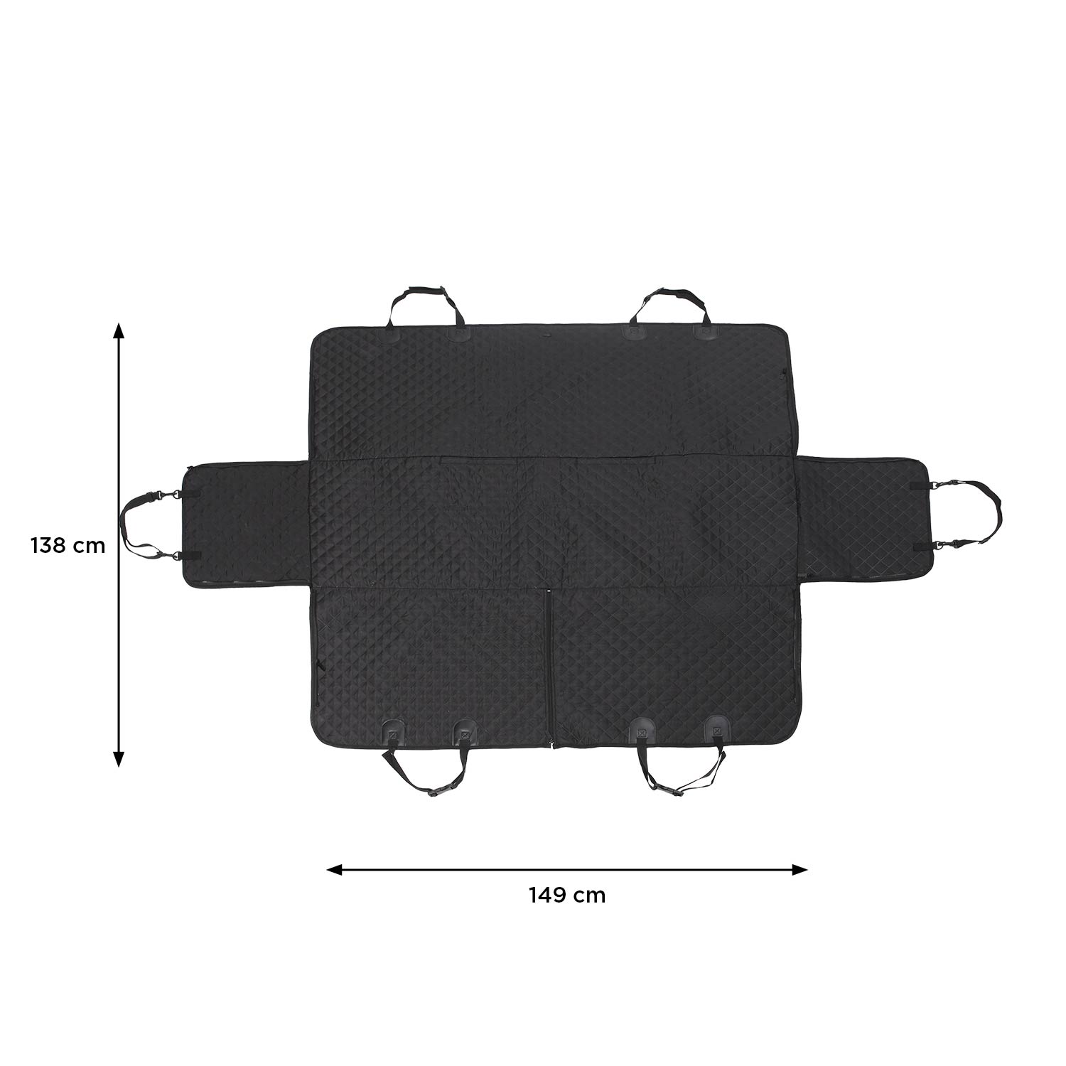 Protector de carro para mascotas Silla Trasera Ride Negro