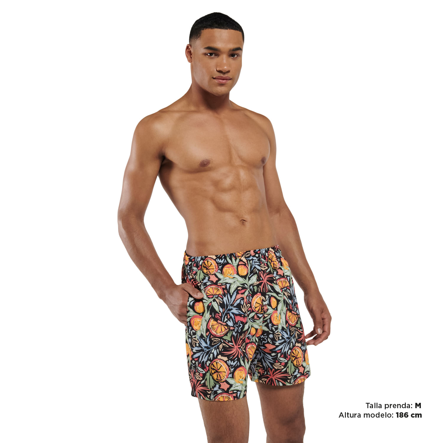 Pantaloneta Estampada Abriko Hombre Negro