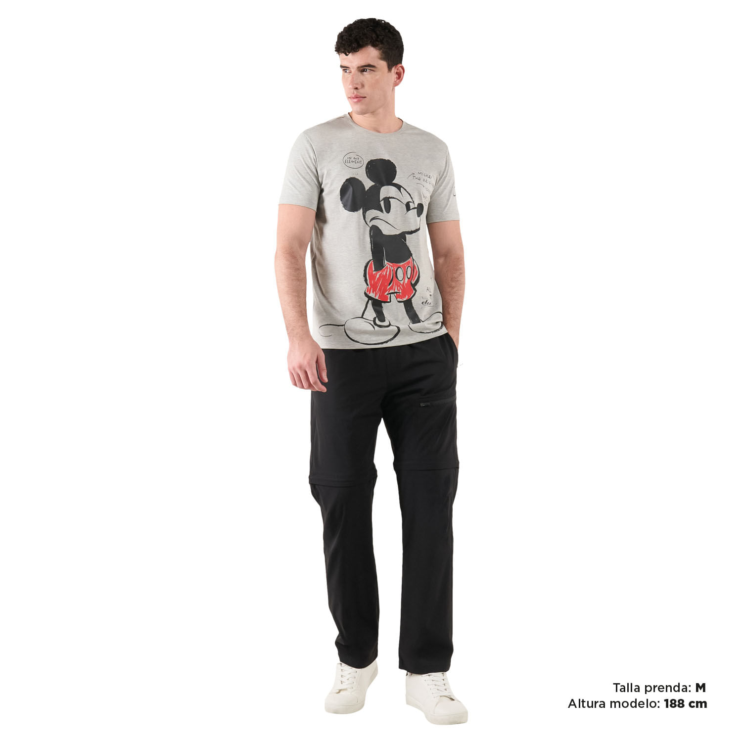 Camiseta Mickey Iconic Adulto XL Gris