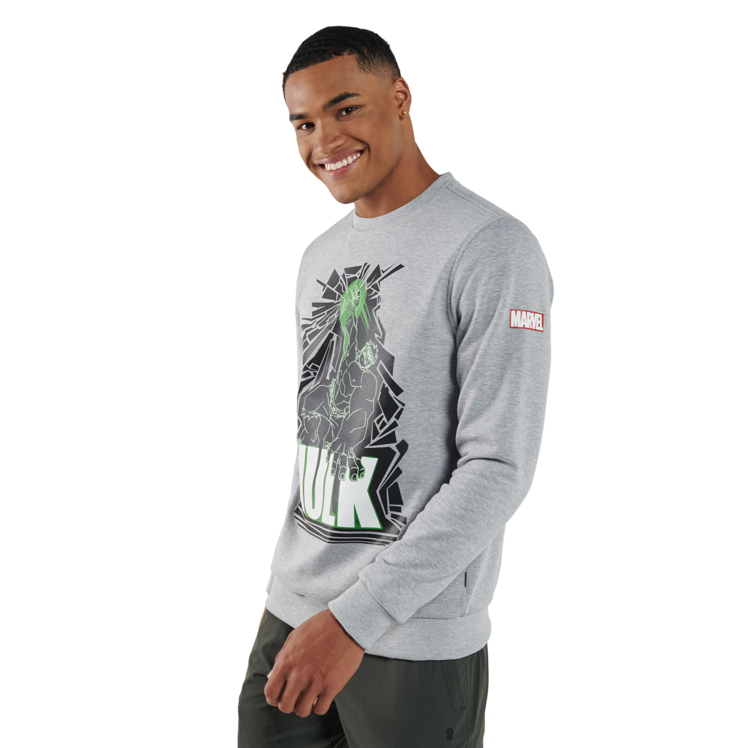 Buzo para Hombre Hulk Adulto Gris
