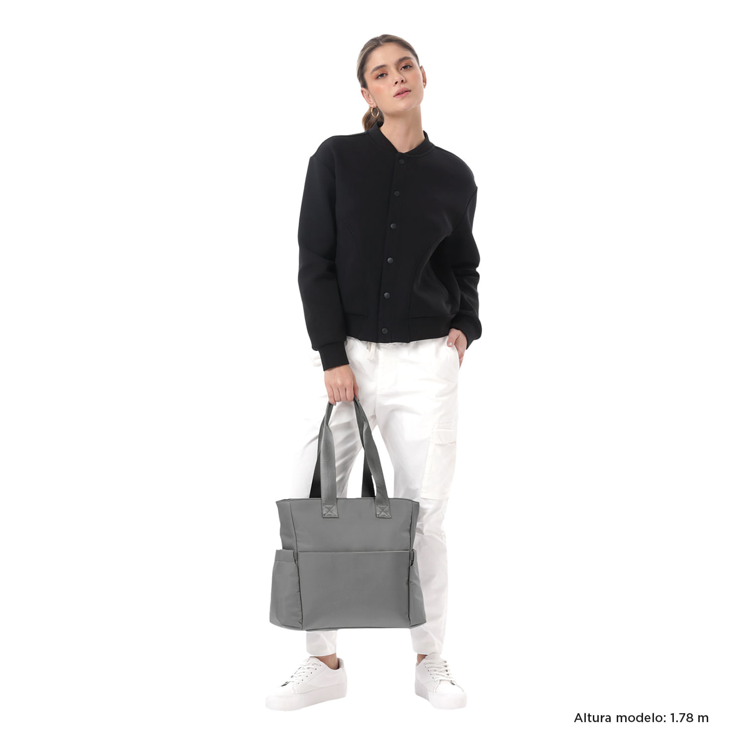 Bolso shopping Mediano para Mujer Sue Porta Tablet 10" Gris