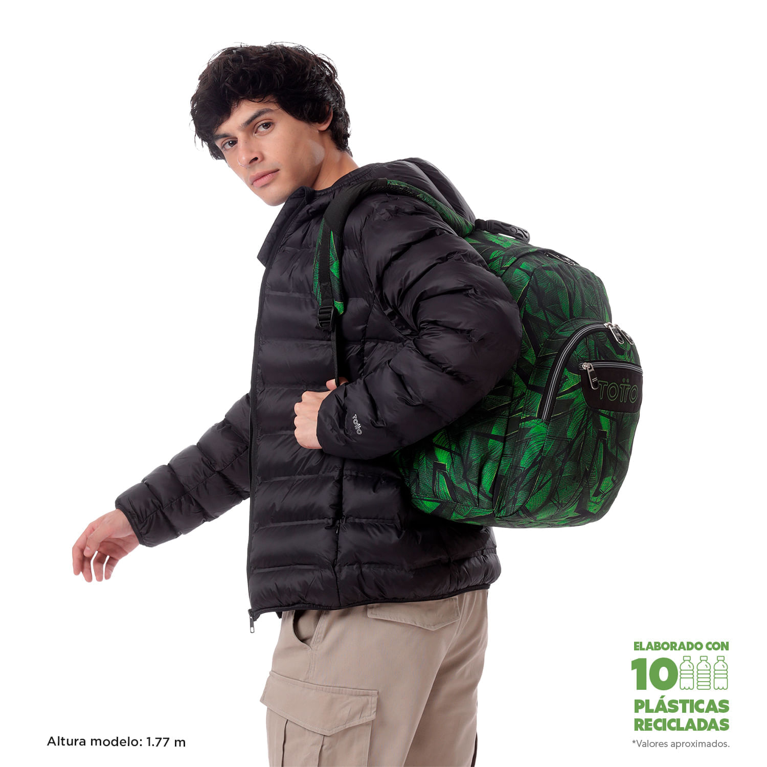 Maleta para colegio Acuareles Verde