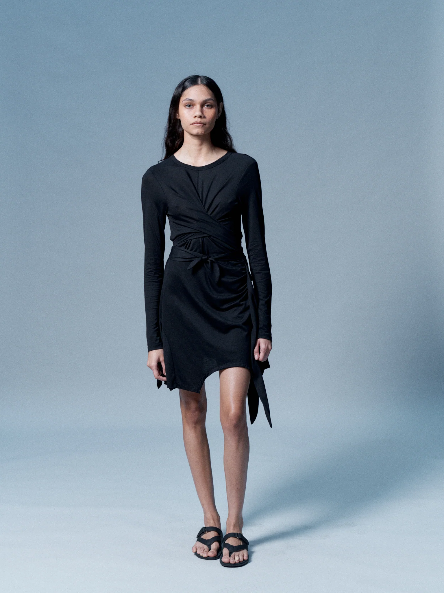 L/S Tie-Up Dress