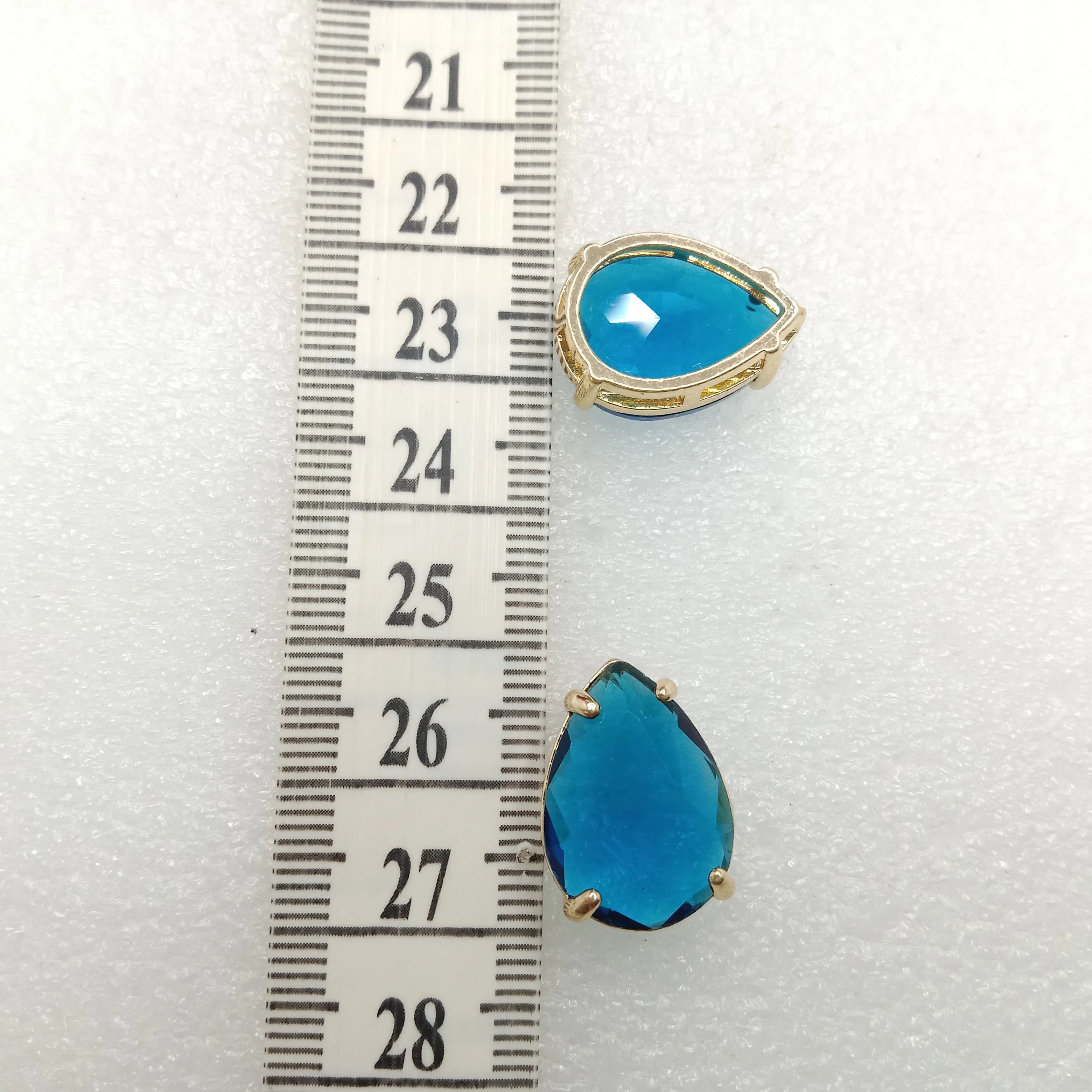Light blue stone High quality(10pcs)jewellery connectors drop shape 22mm (2cm)