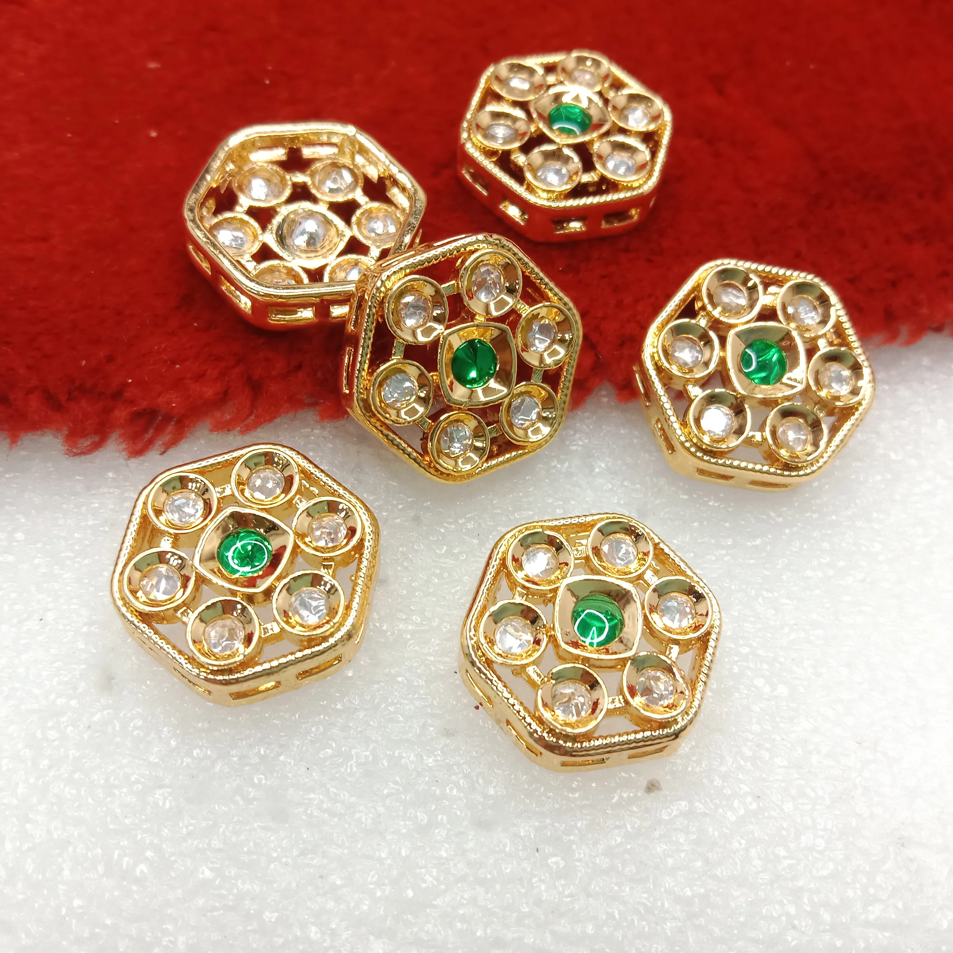 Dark green(6pcs) high quality kundan connectors 18mm(2cm)