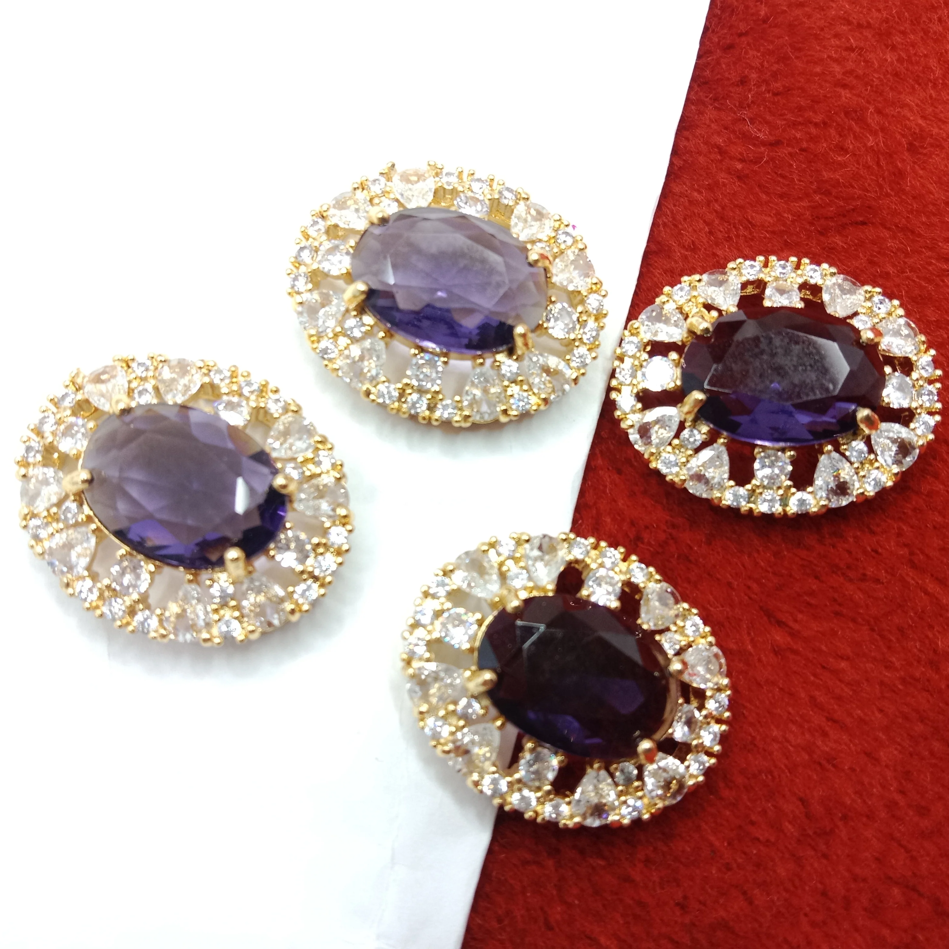 Amethyst (4pcs) high quality AD connectors  26mm(1 inches)