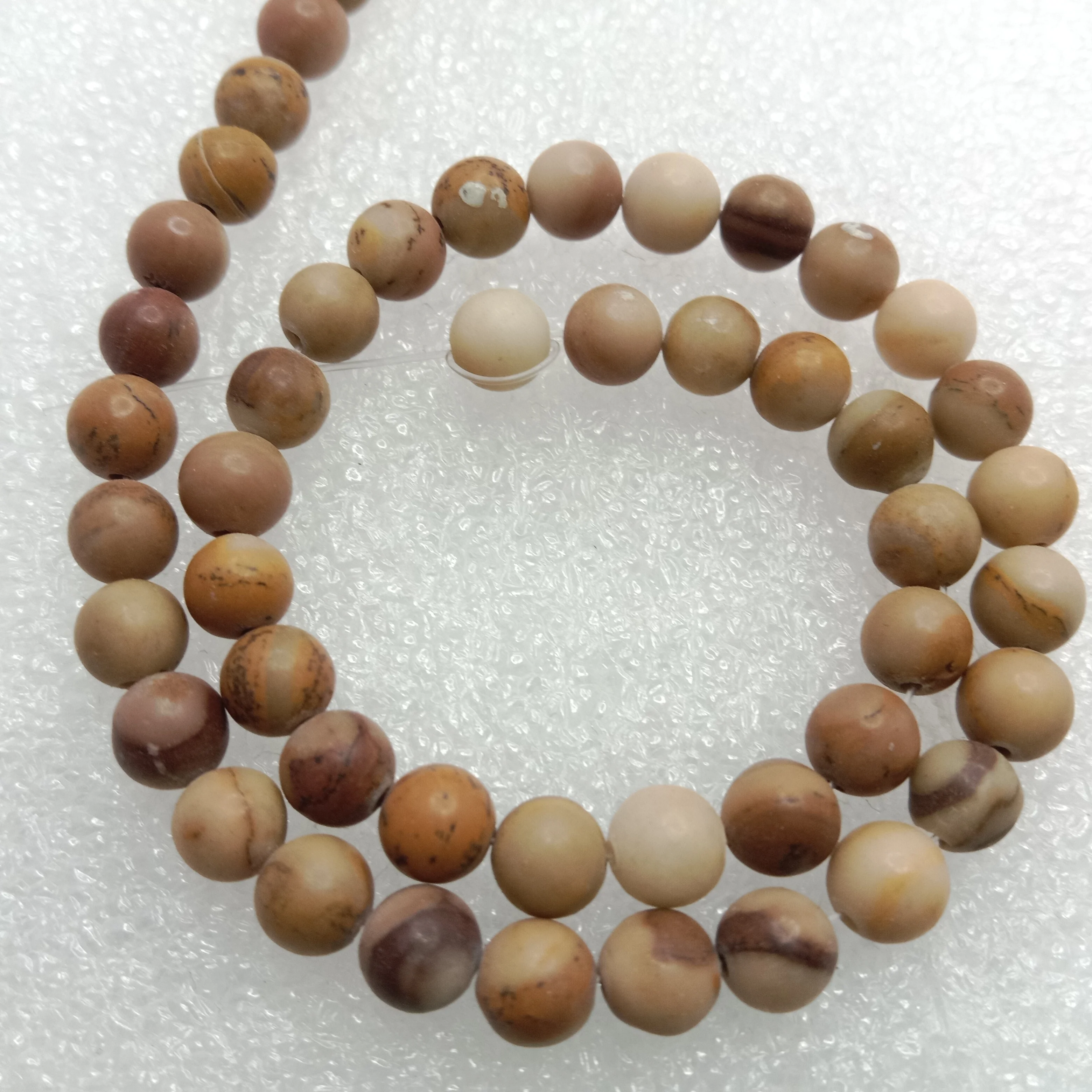Shaded brown 6mm plan agate beads 1 string