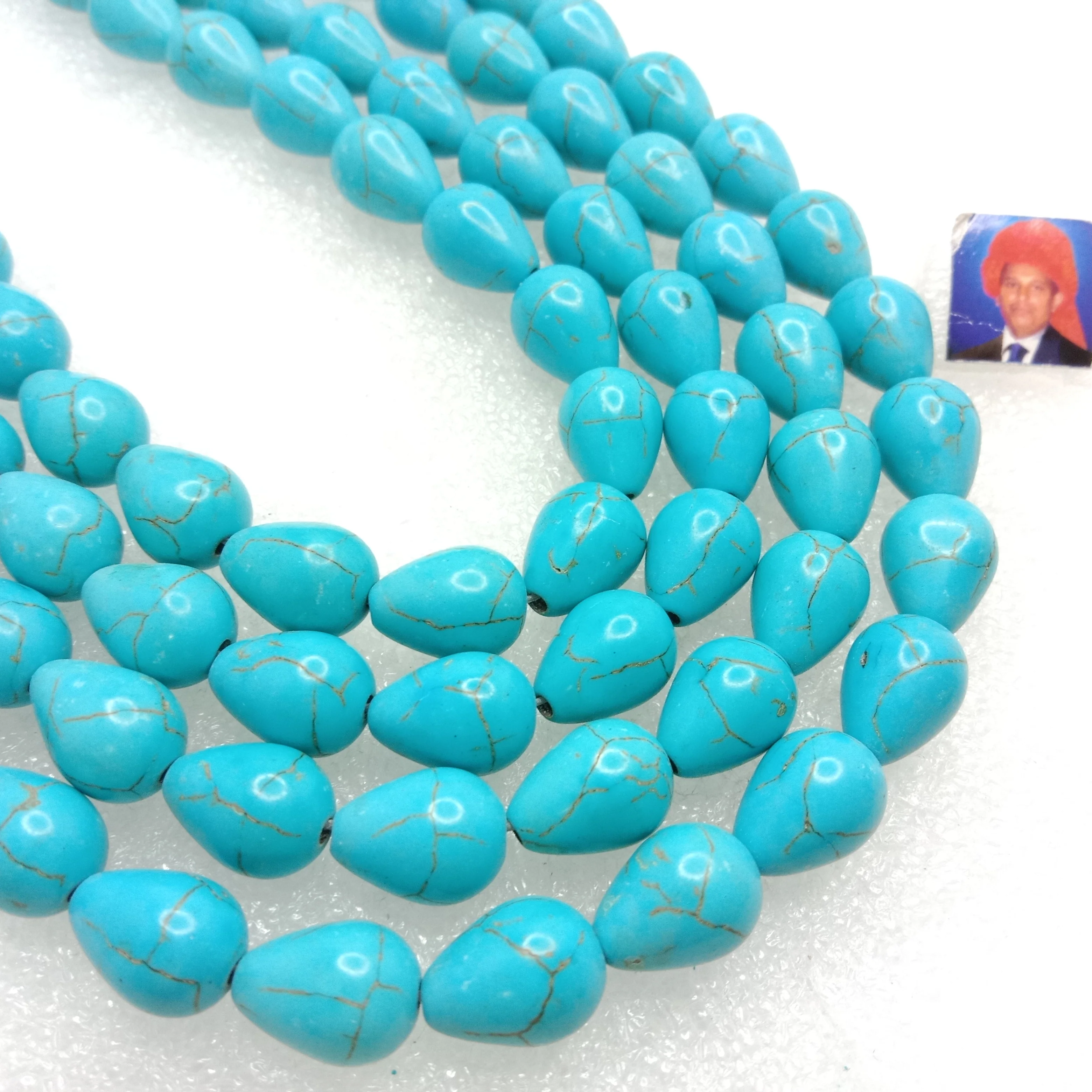 Pear shape turquoise beads 1 string