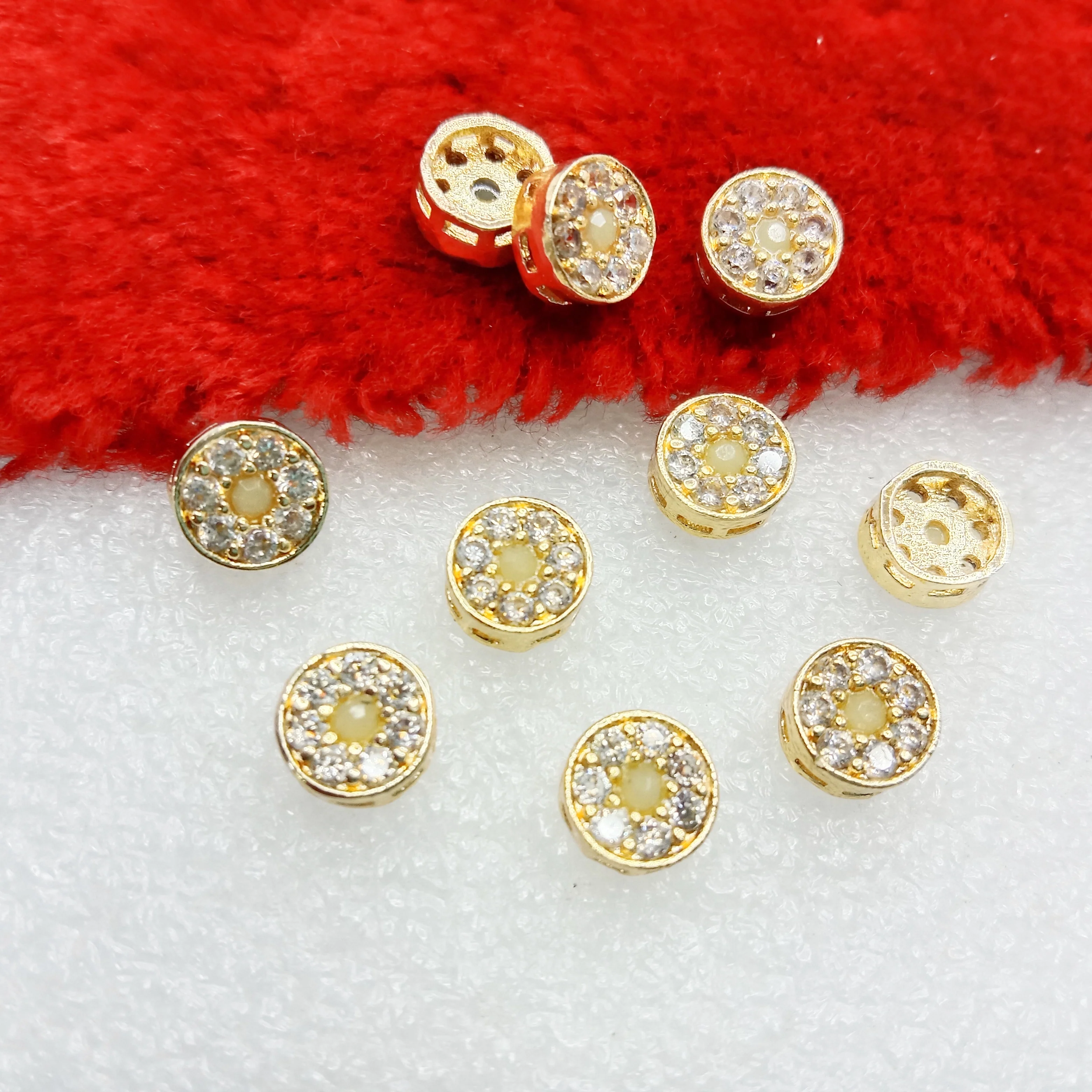 Yellow round shape (10pcs) high quality AD connectors (8mm)(2cm)