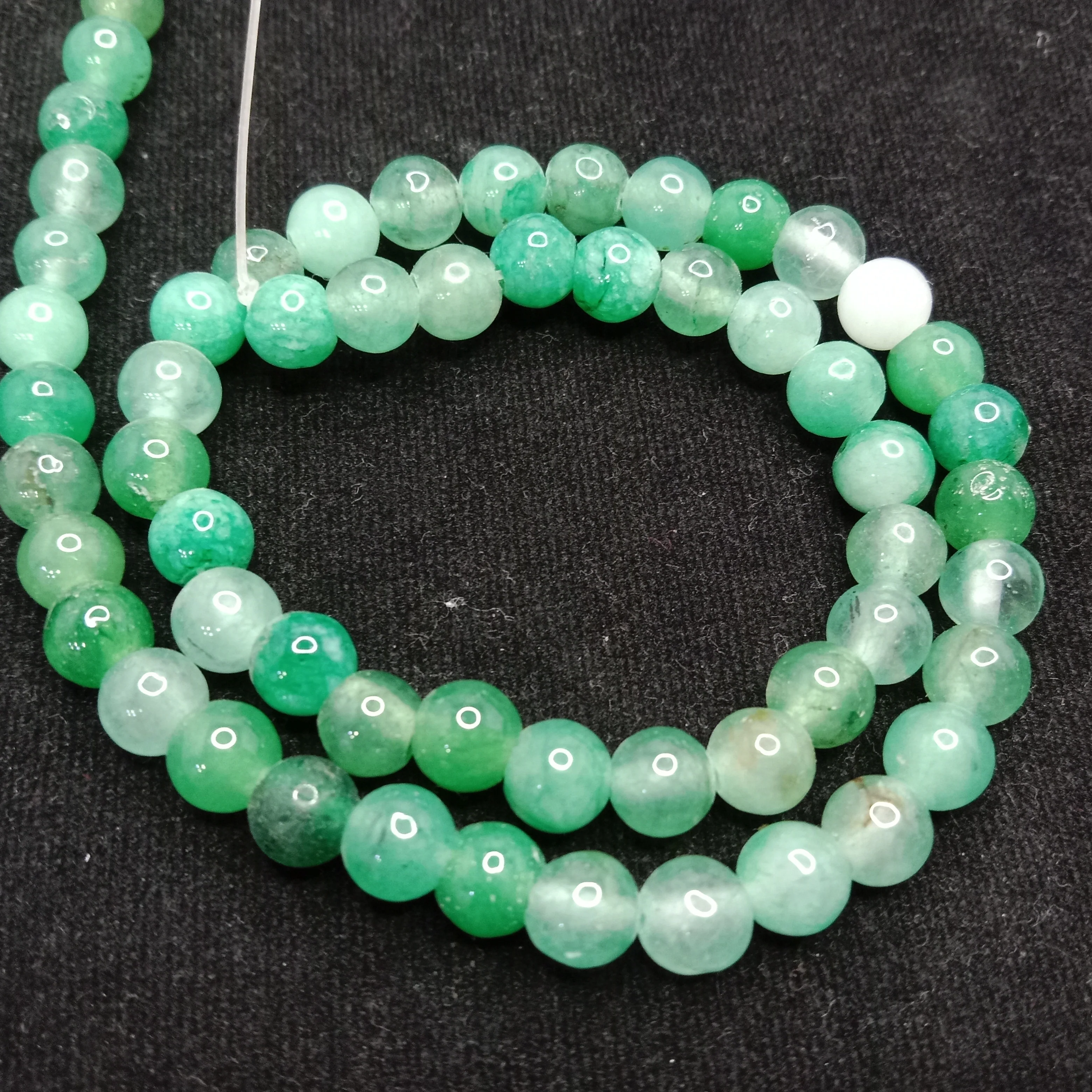 Light shaded green  6mm plan agate beads 1 string