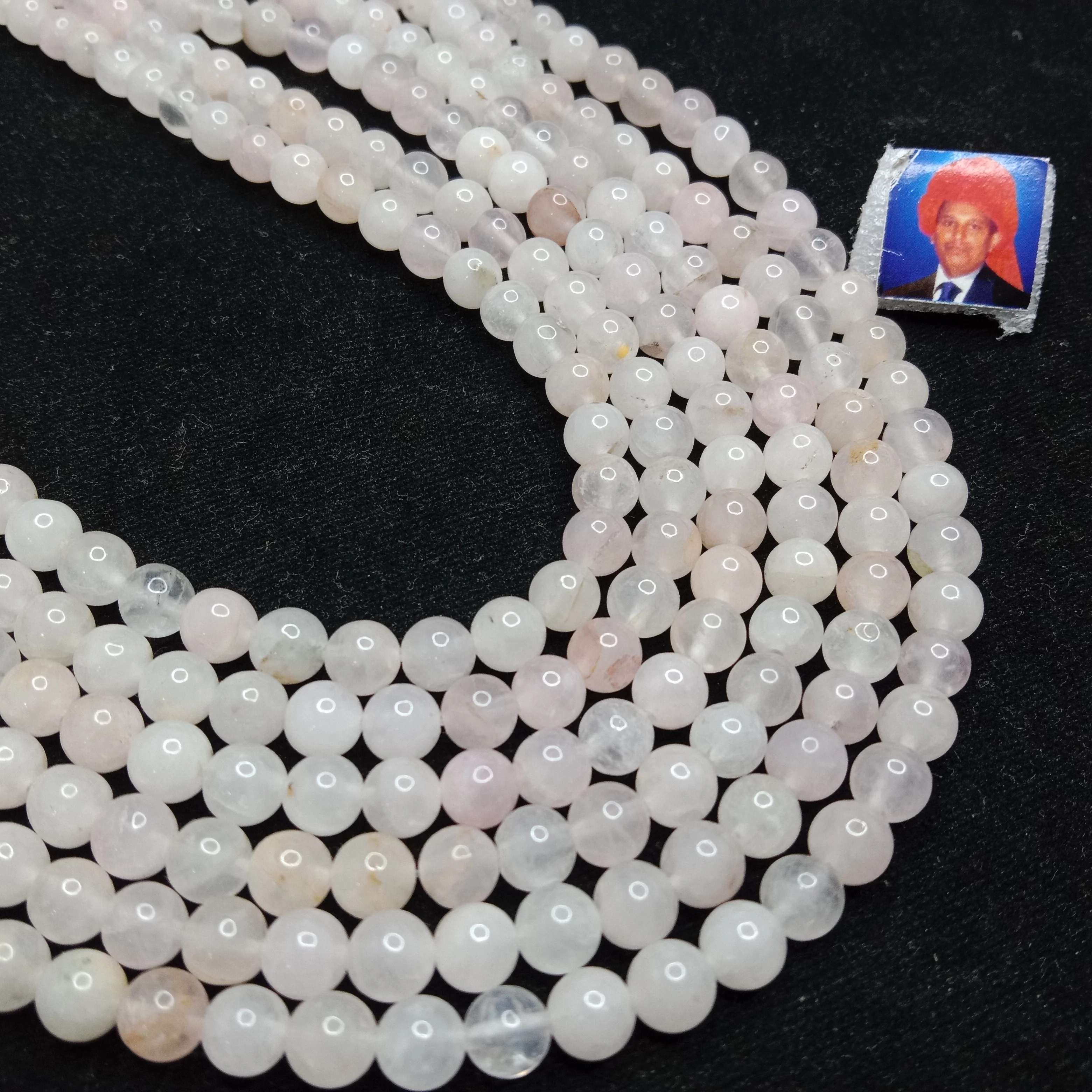 Baby pink 6mm plan agate beads 1 string