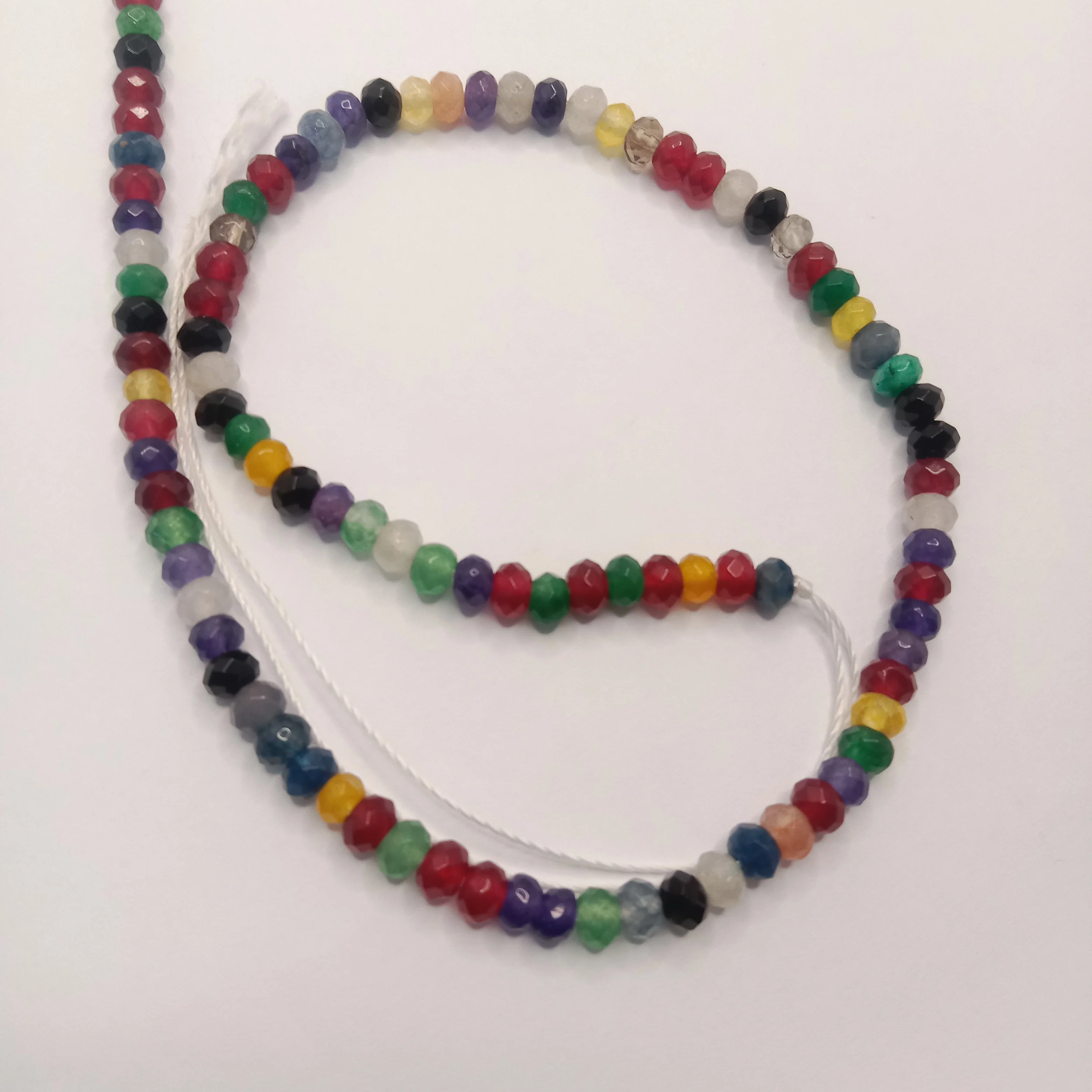 Multi colour High Quality agate Rondell Beads 4mm 1 string