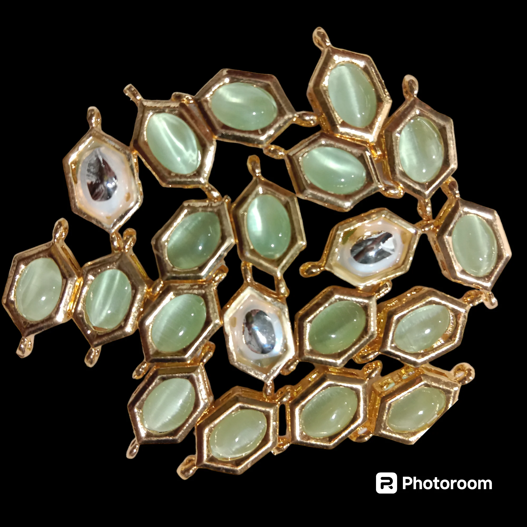 Mint(20pcs) high quality kundan connectors (1cm)