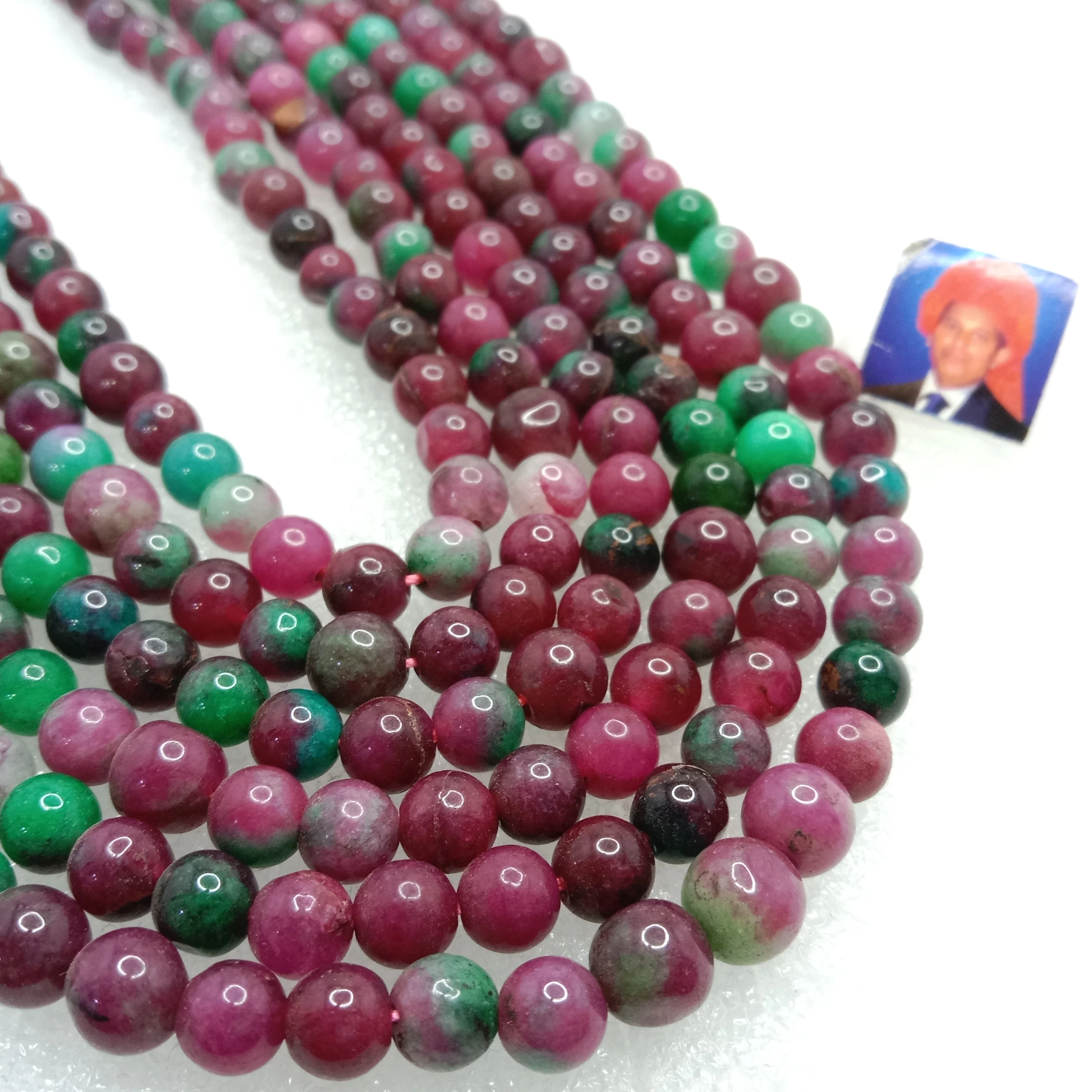 Ruby zoistie 6mm plan agate beads 1 string