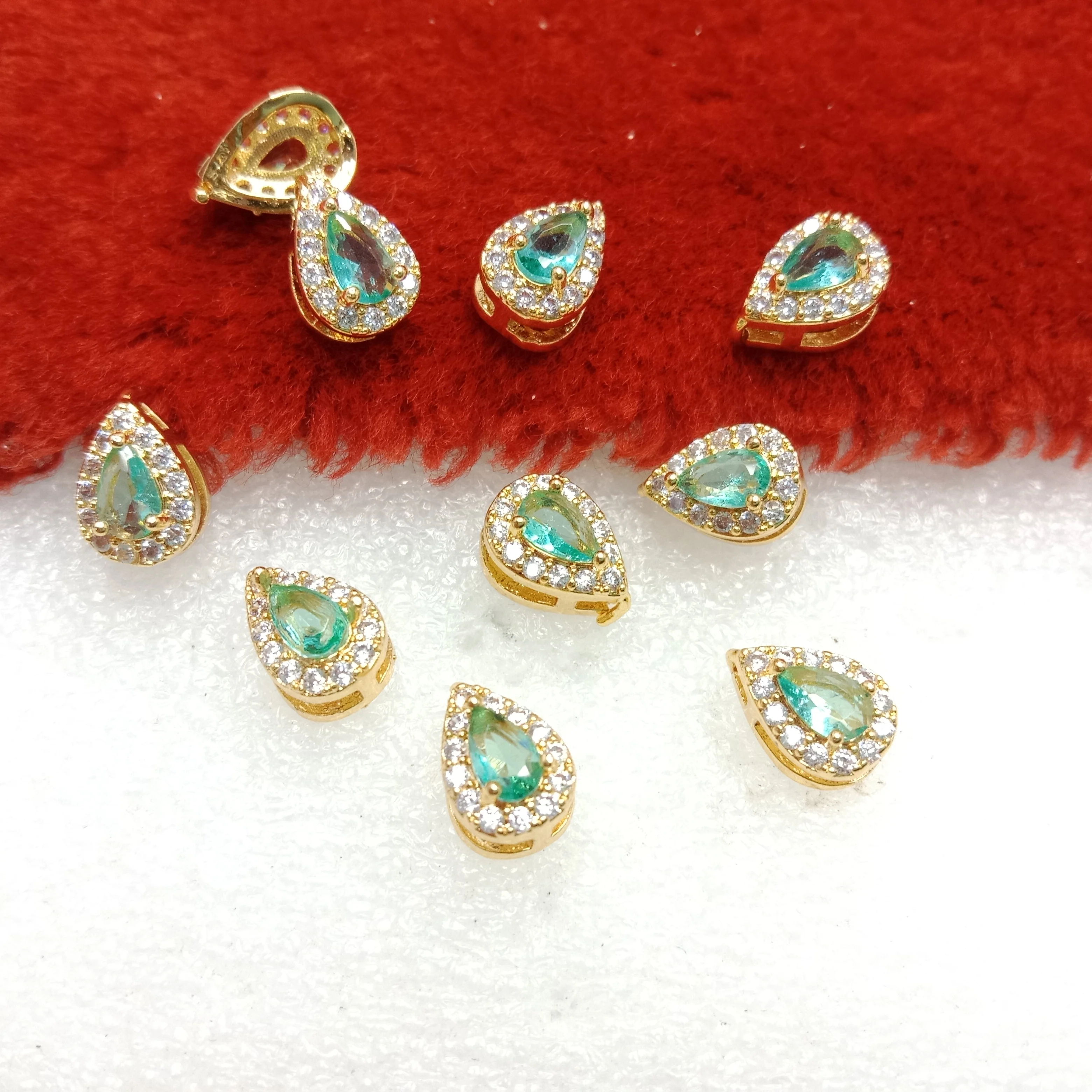 Sea green drop shape (10pcs)high quality AD connectors(12mm)(2cm)
