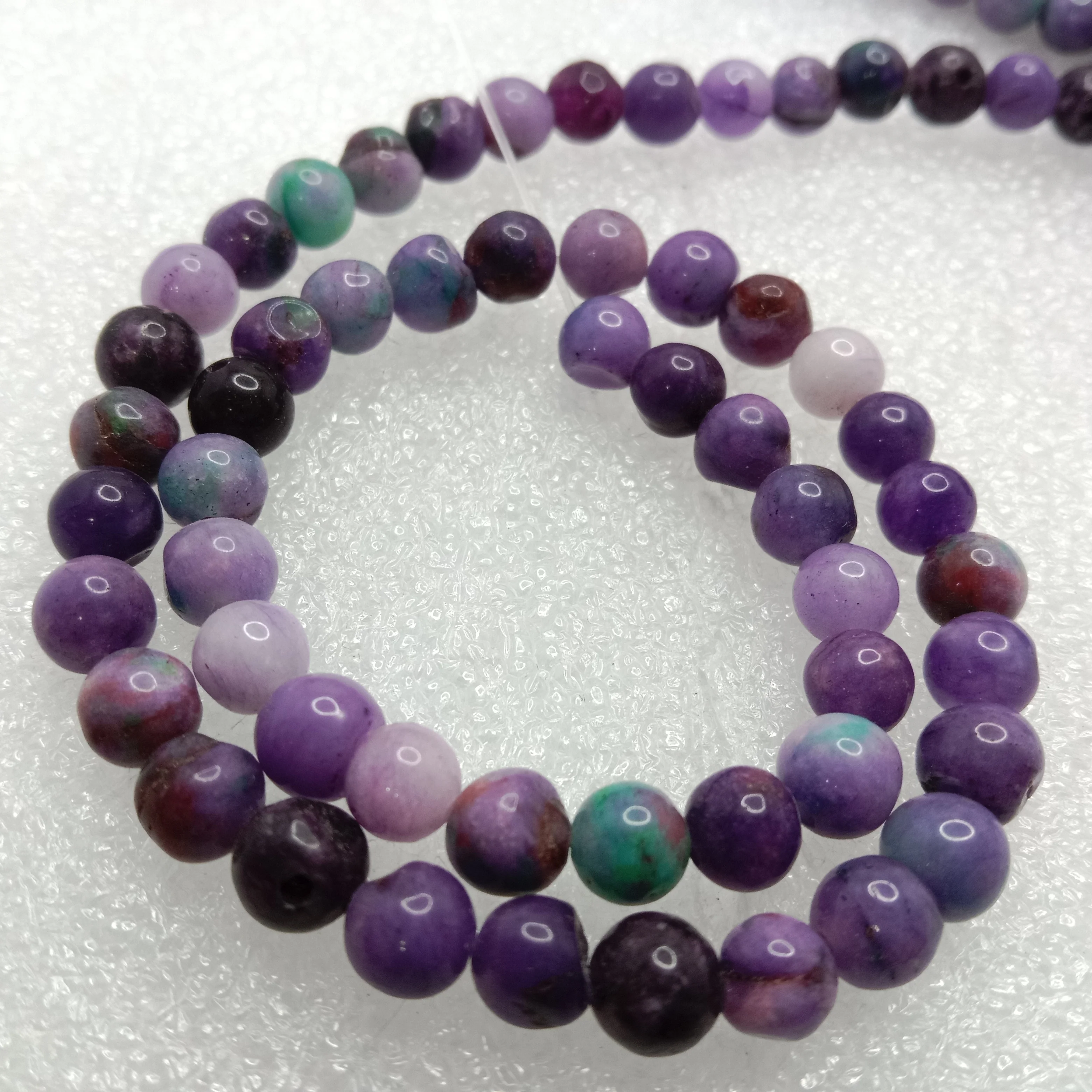purple 6mm plan agate beads 1 string