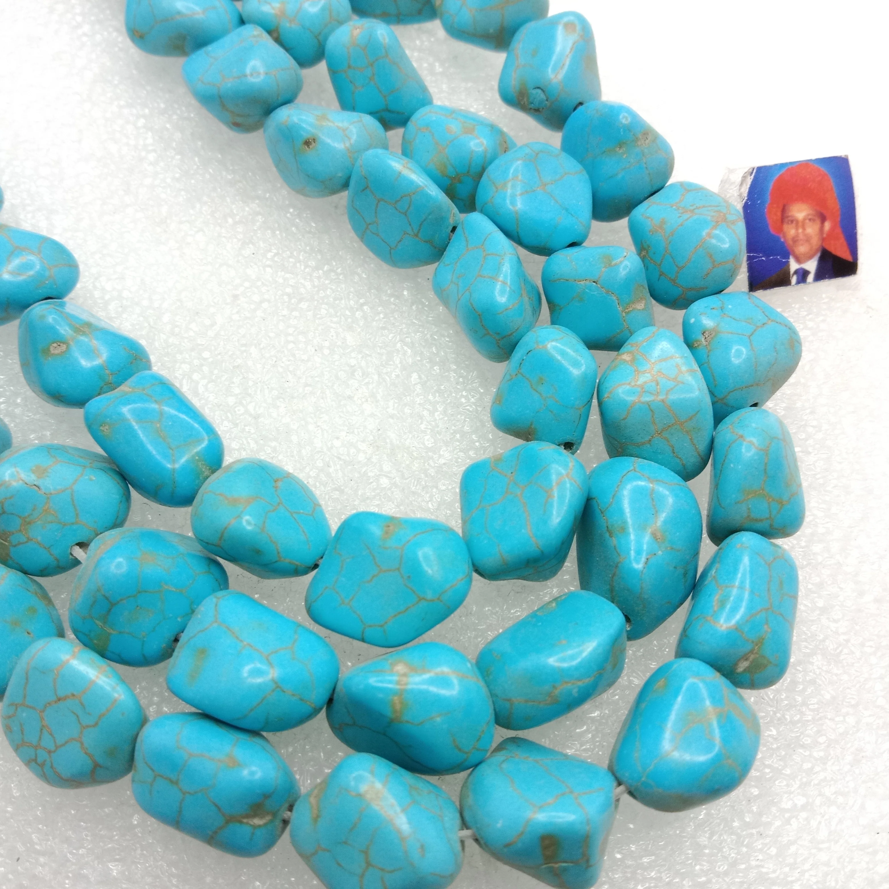 Uneven turquoise beads 1 string