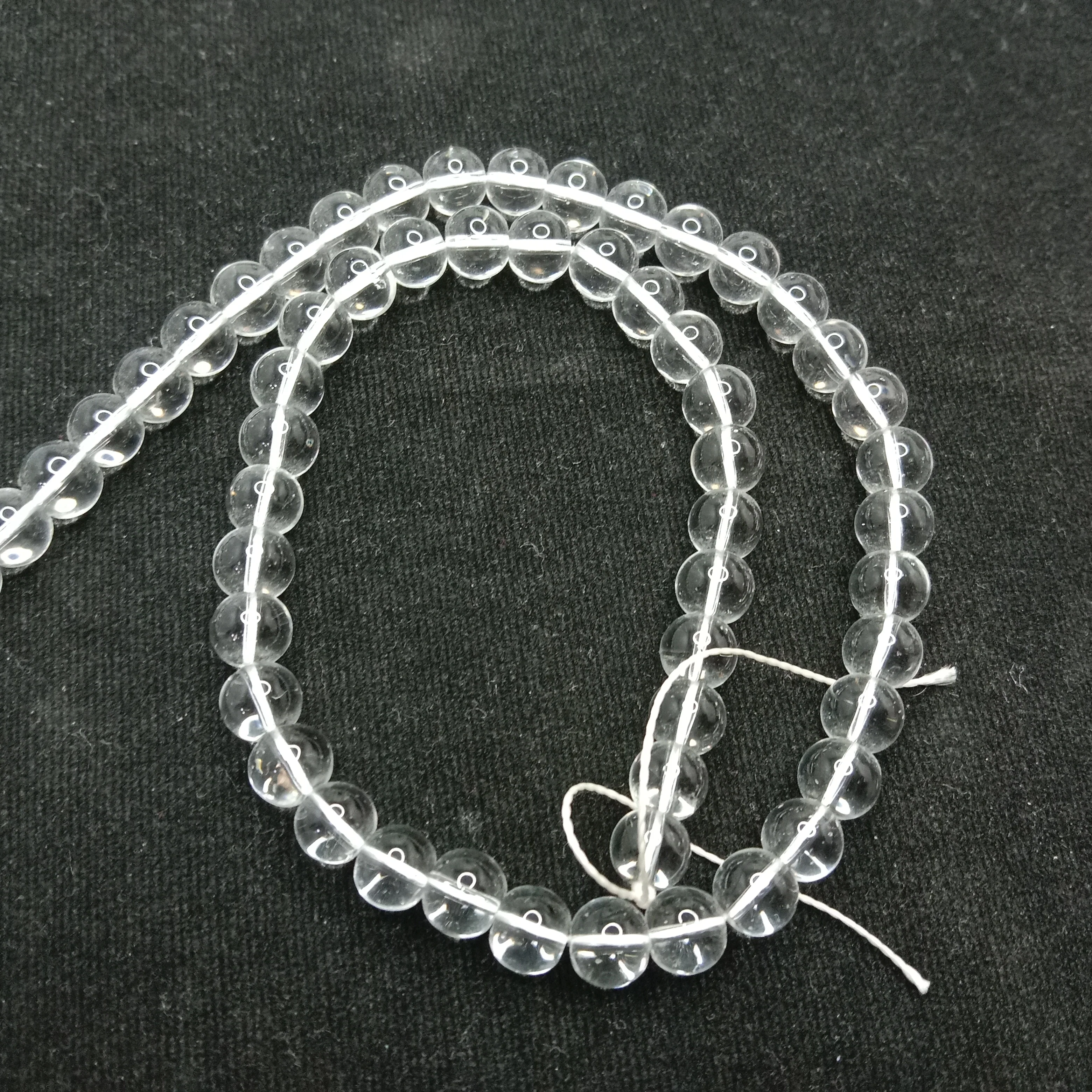 Rock crystal 6mm plan agate beads 1 string