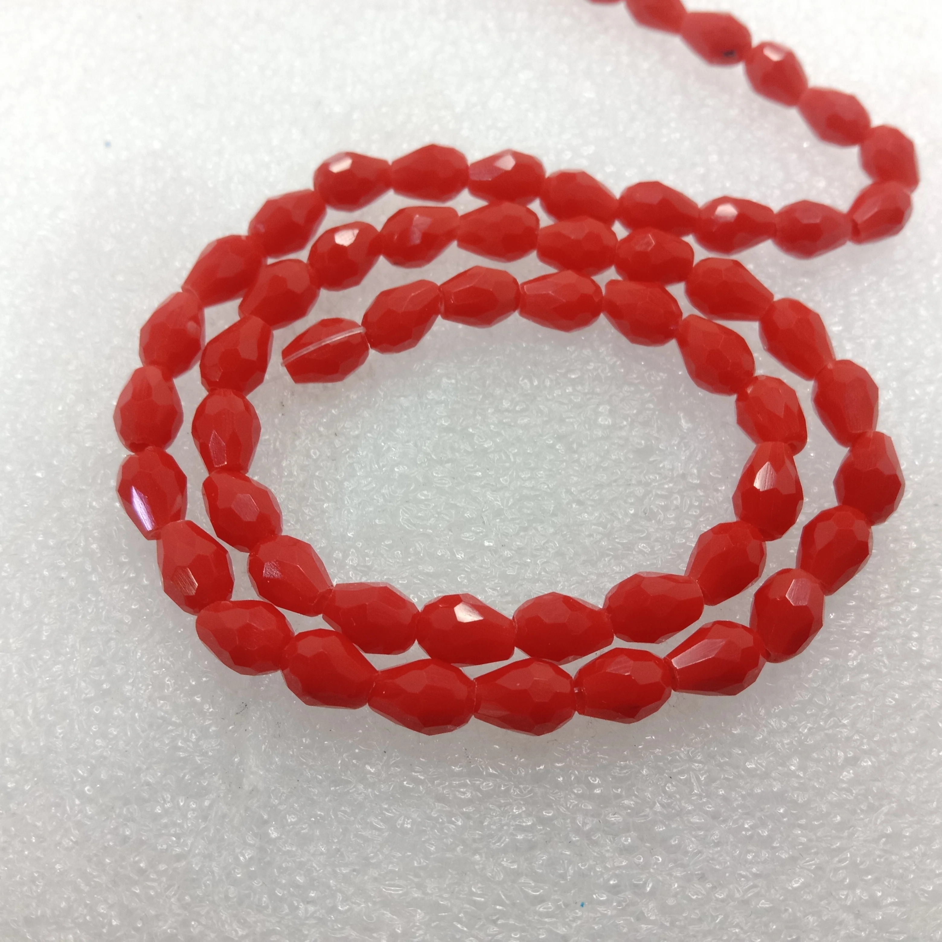 high quality red big drop shape crystal beads 6x8mm 1 string
