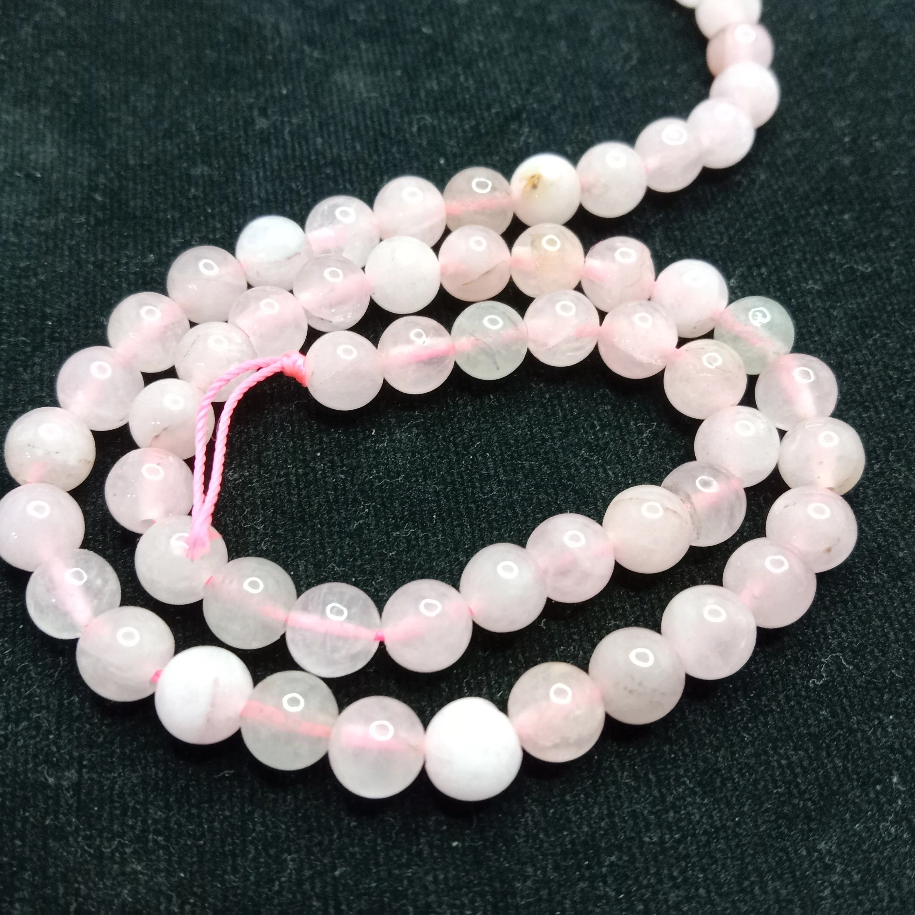 Sea pink 6mm plan agate beads 1 string