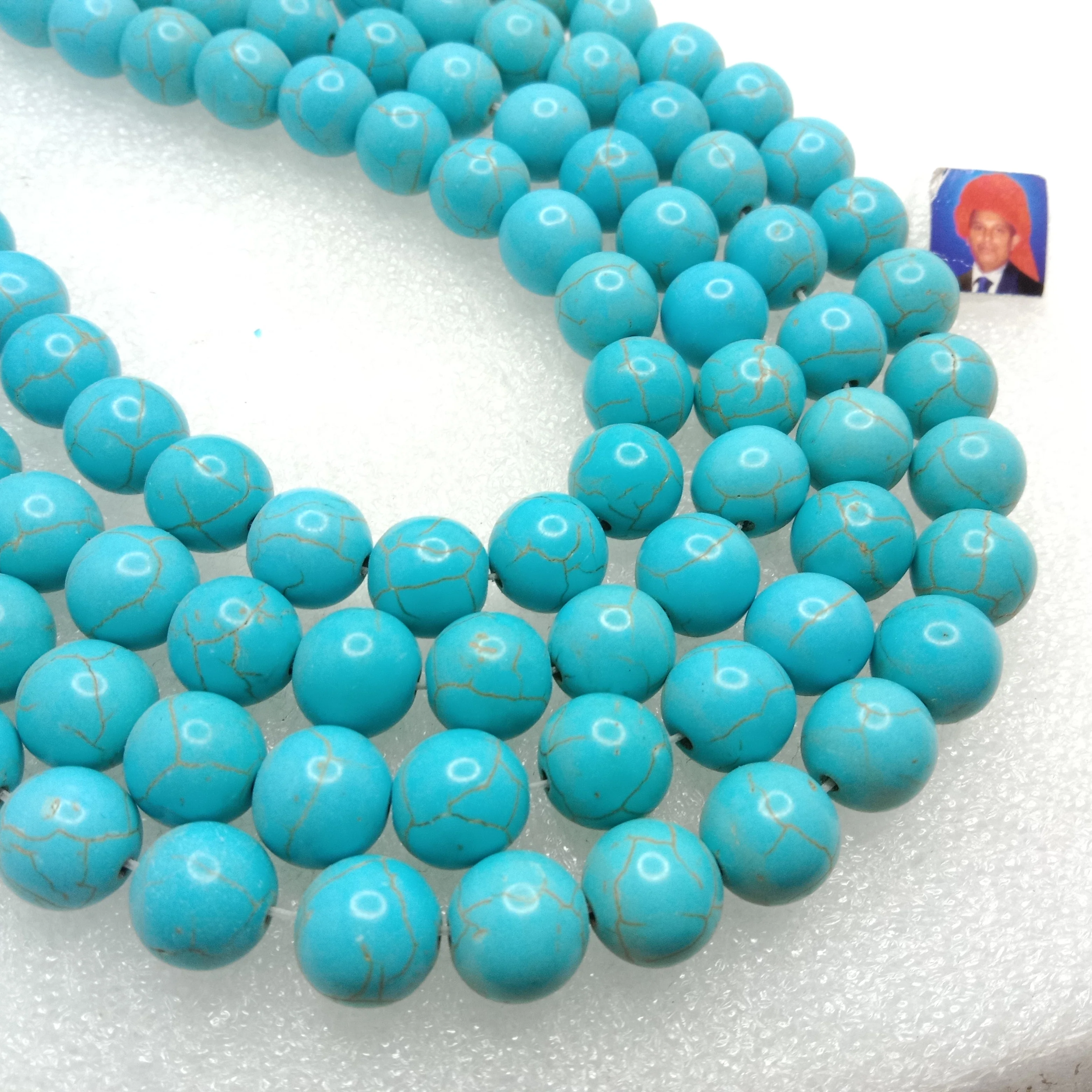 Small round shape turquoise beads 1 string