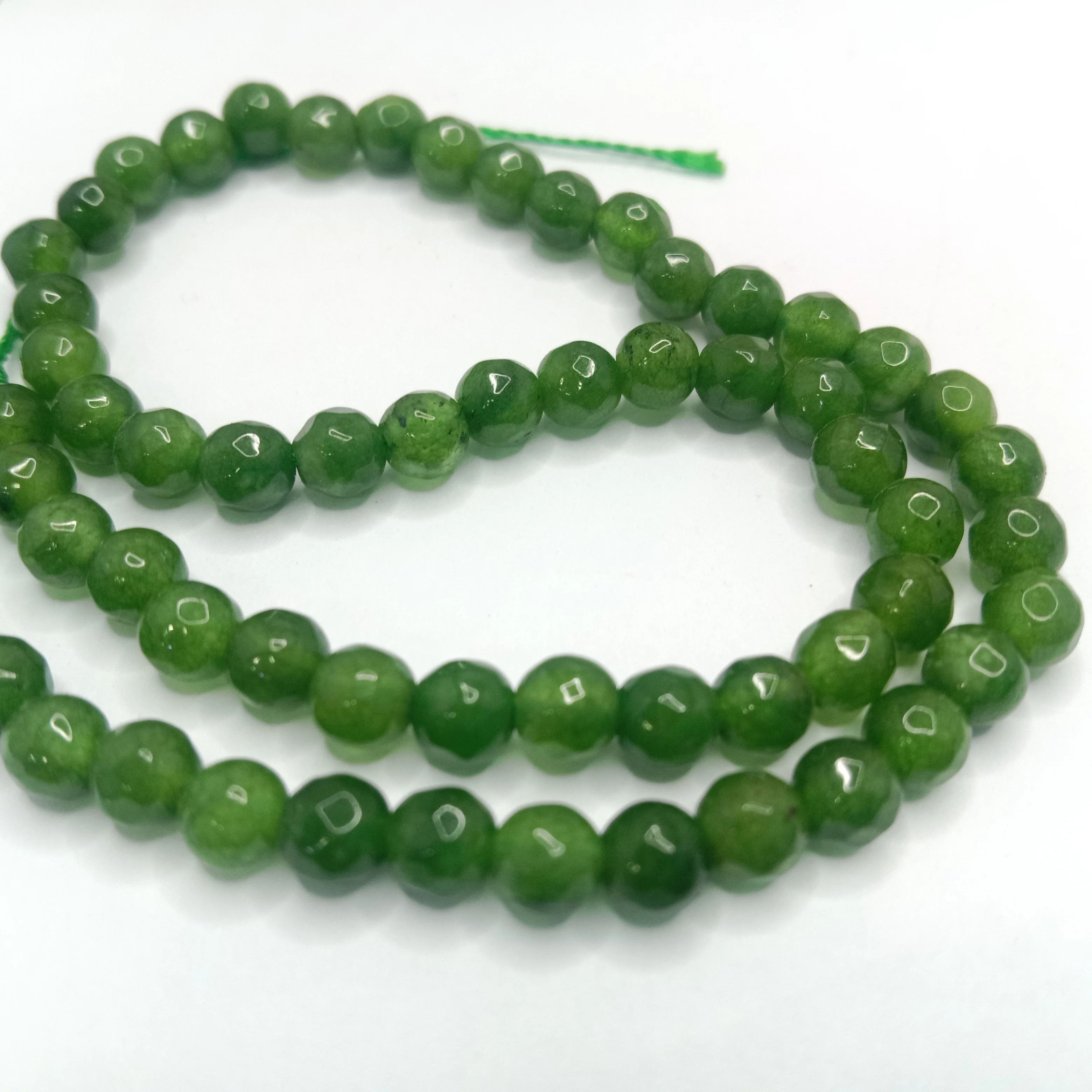 Olive Green High Quality agate Round Beads 4mm 1 string