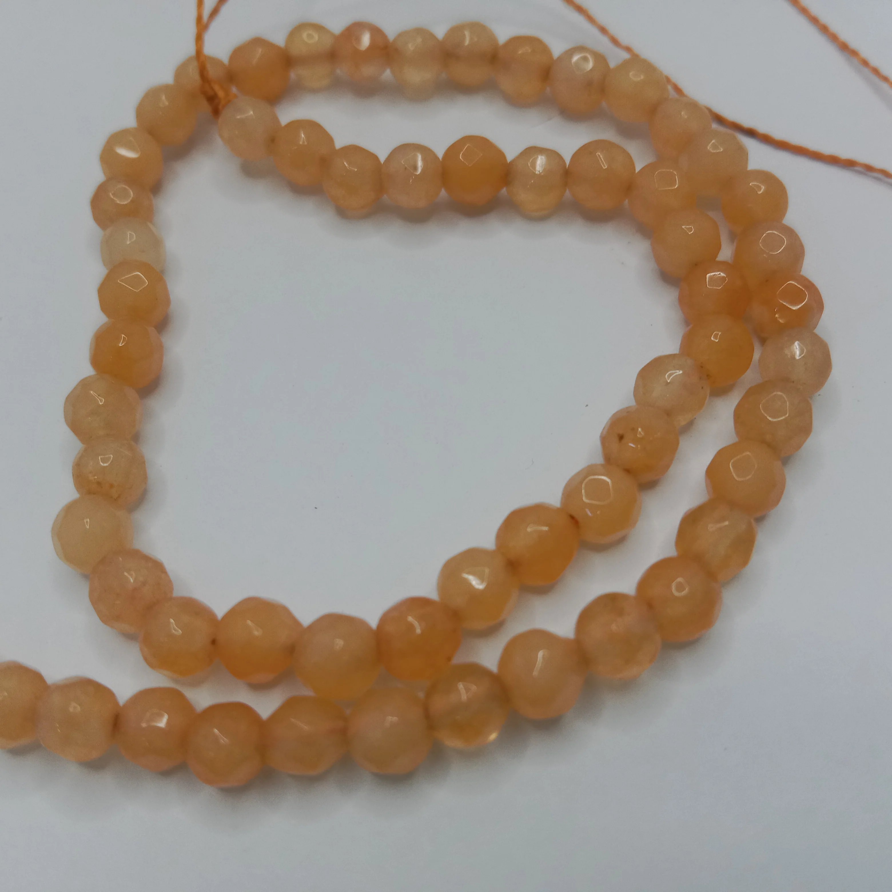 Light orange High Quality agate Round Beads 4mm 1 string