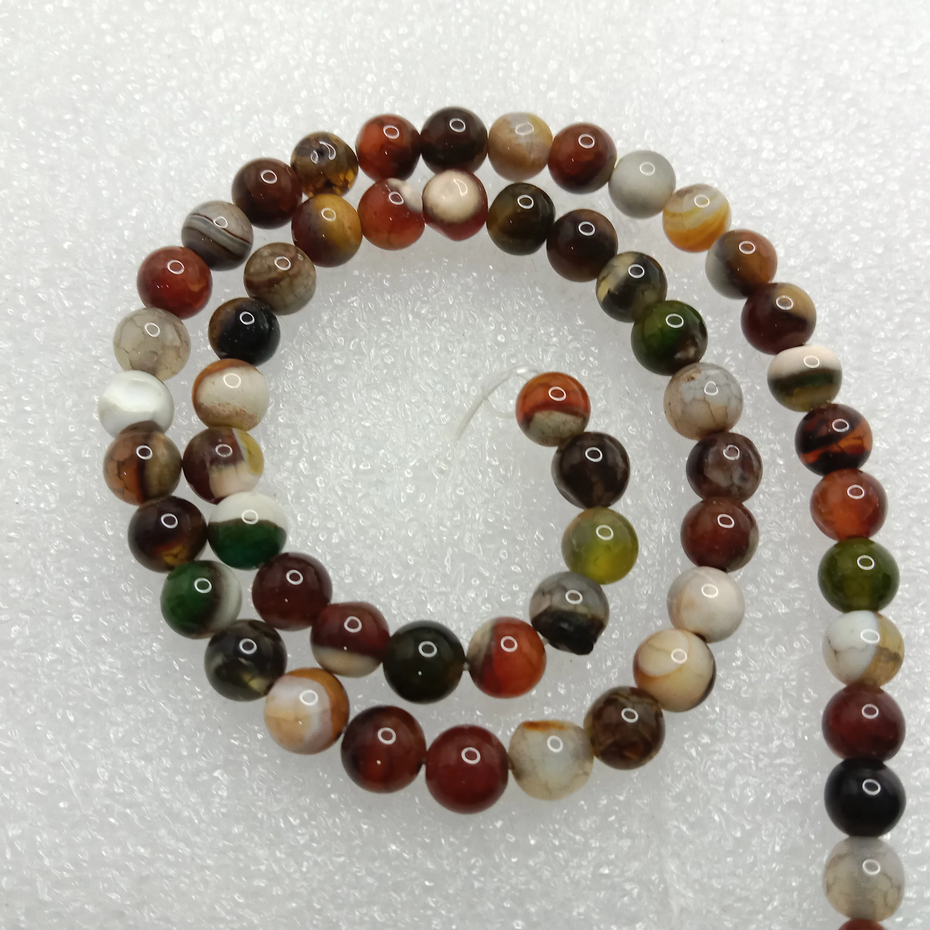 Multi colour 6mm plan agate beads 1 string