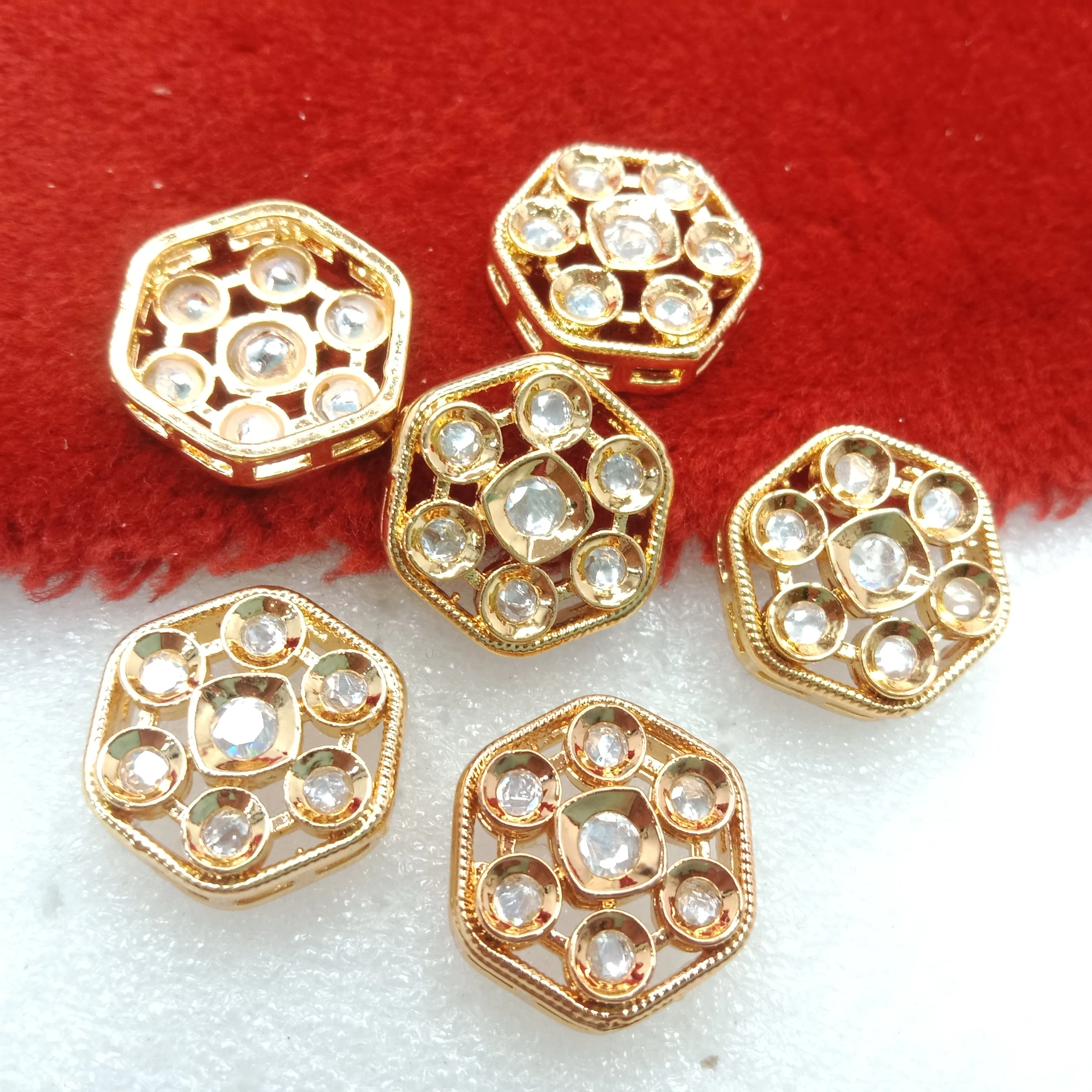 White(6pcs) high quality kundan connectors 18mm(2cm)