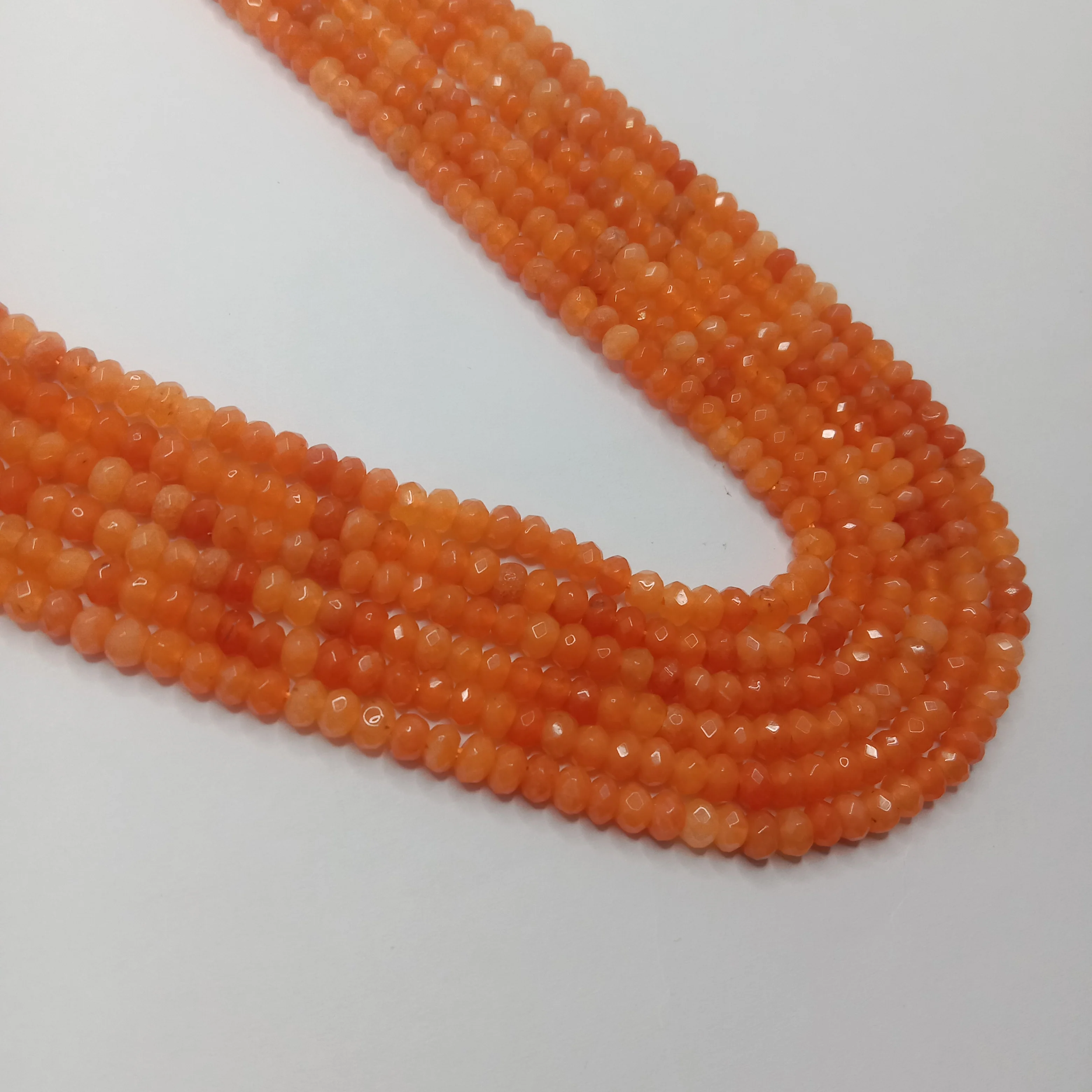 Dark orange High Quality agate Rondell Beads 4 mm 1 string