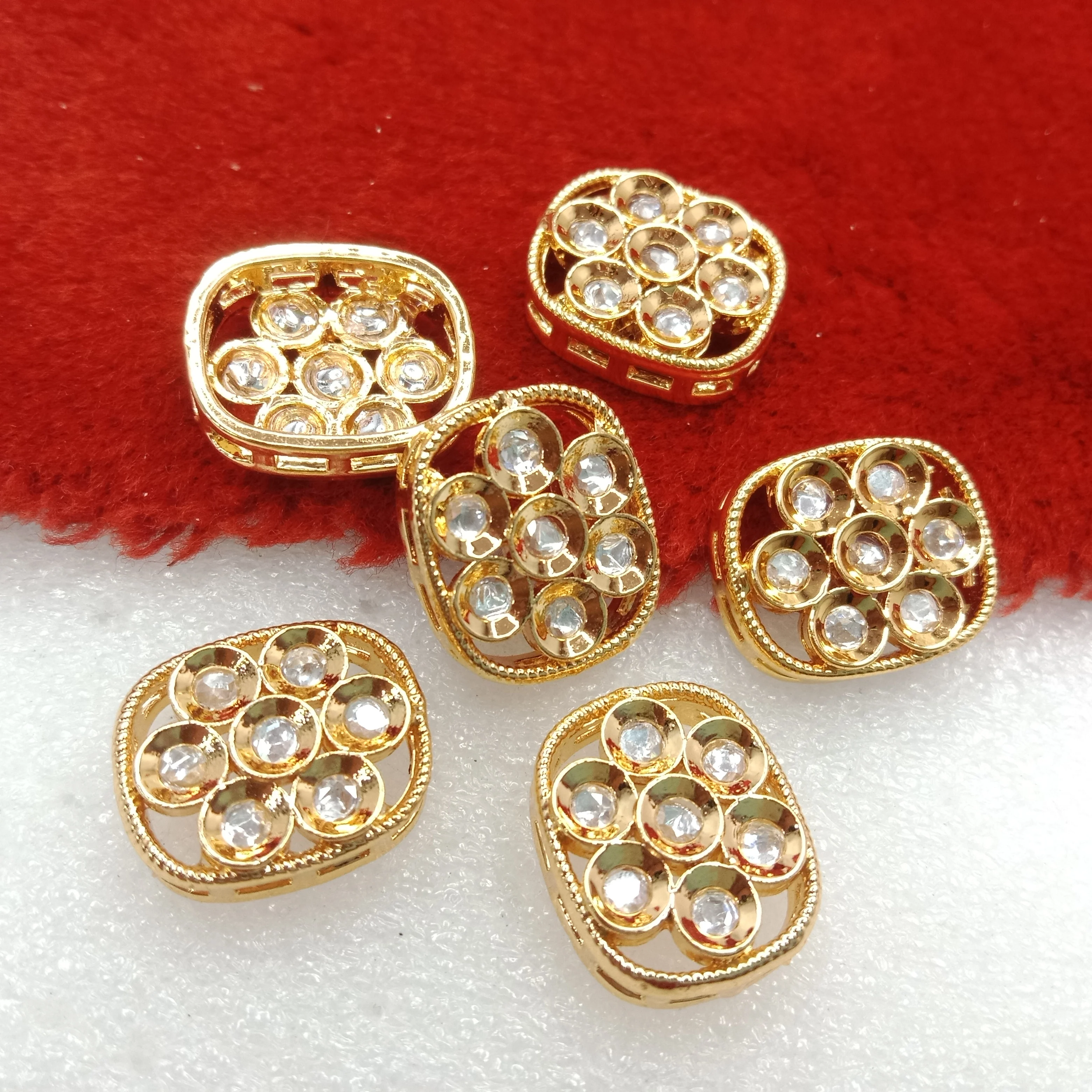 White(6pcs) high quality kundan connectors 18mm(2cm)
