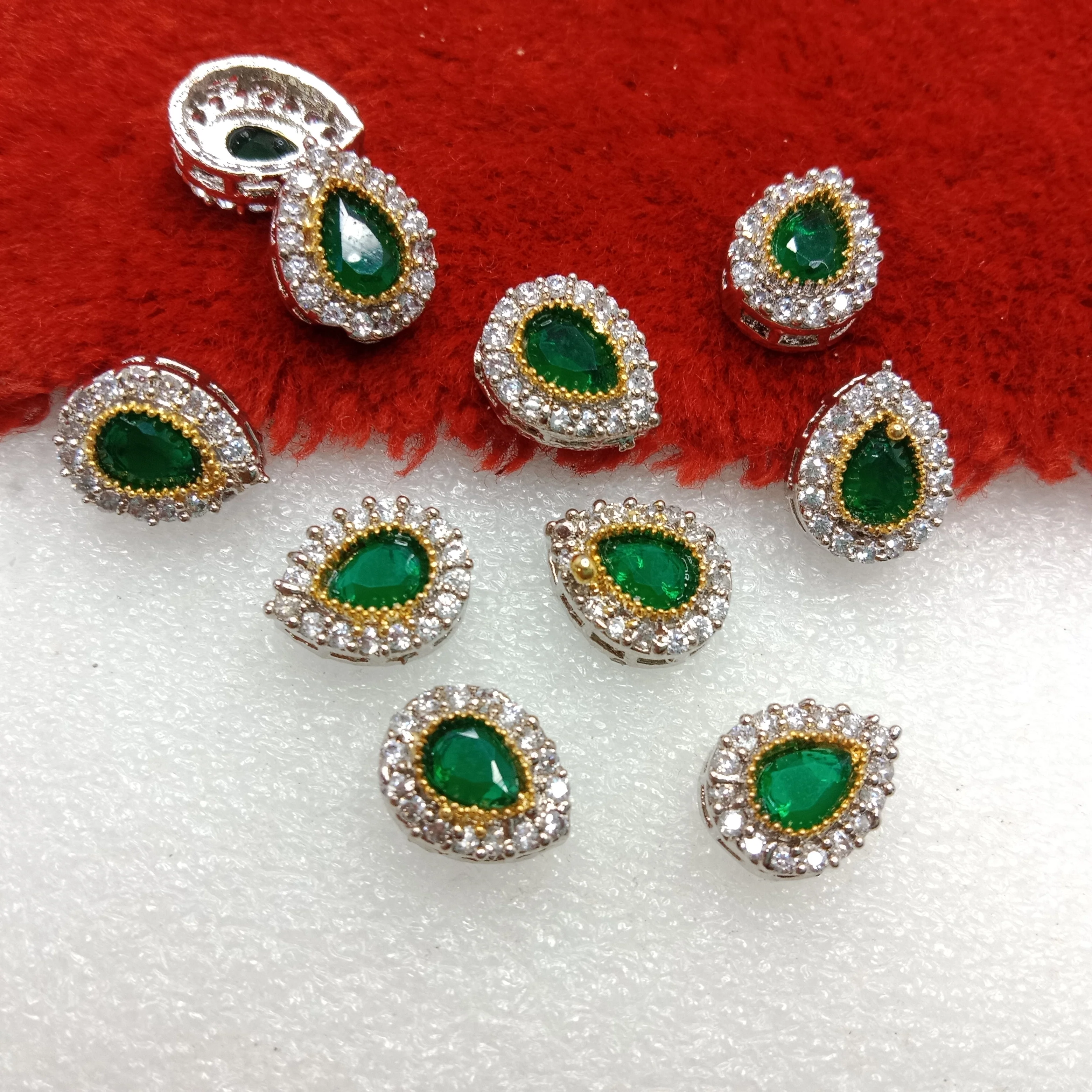 Dark green drop shape (10pcs) high quality AD connectors (14mm)(2cm)