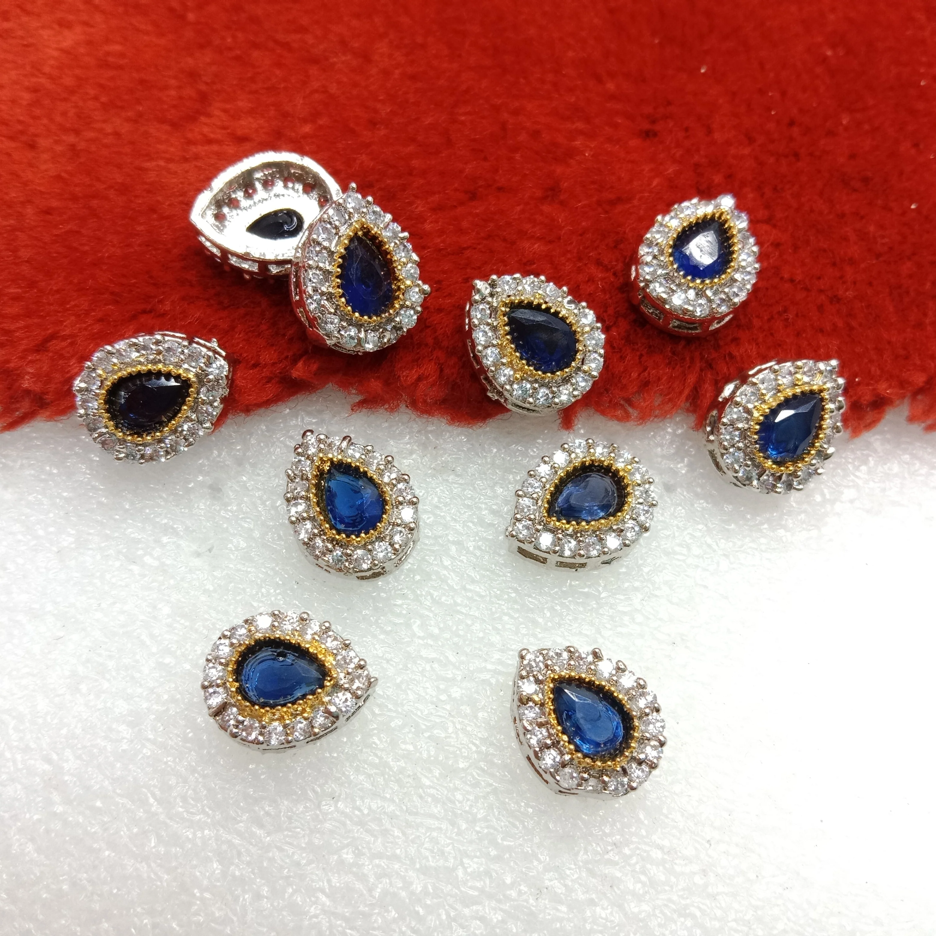 Dark blue drop shape (10pcs) high quality AD connectors (14mm)(2cm)