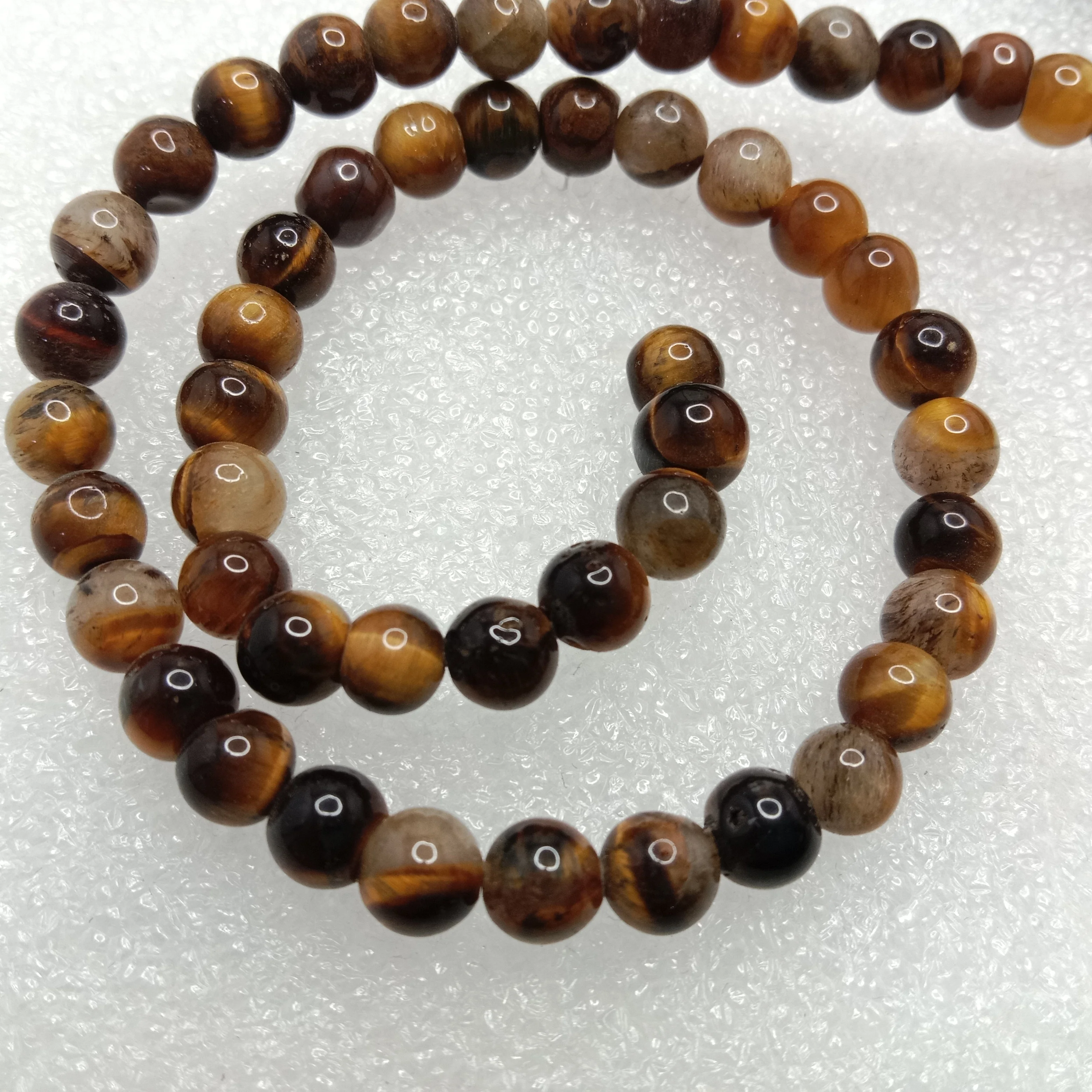 Tiger eye 6mm plan agate beads 1 string