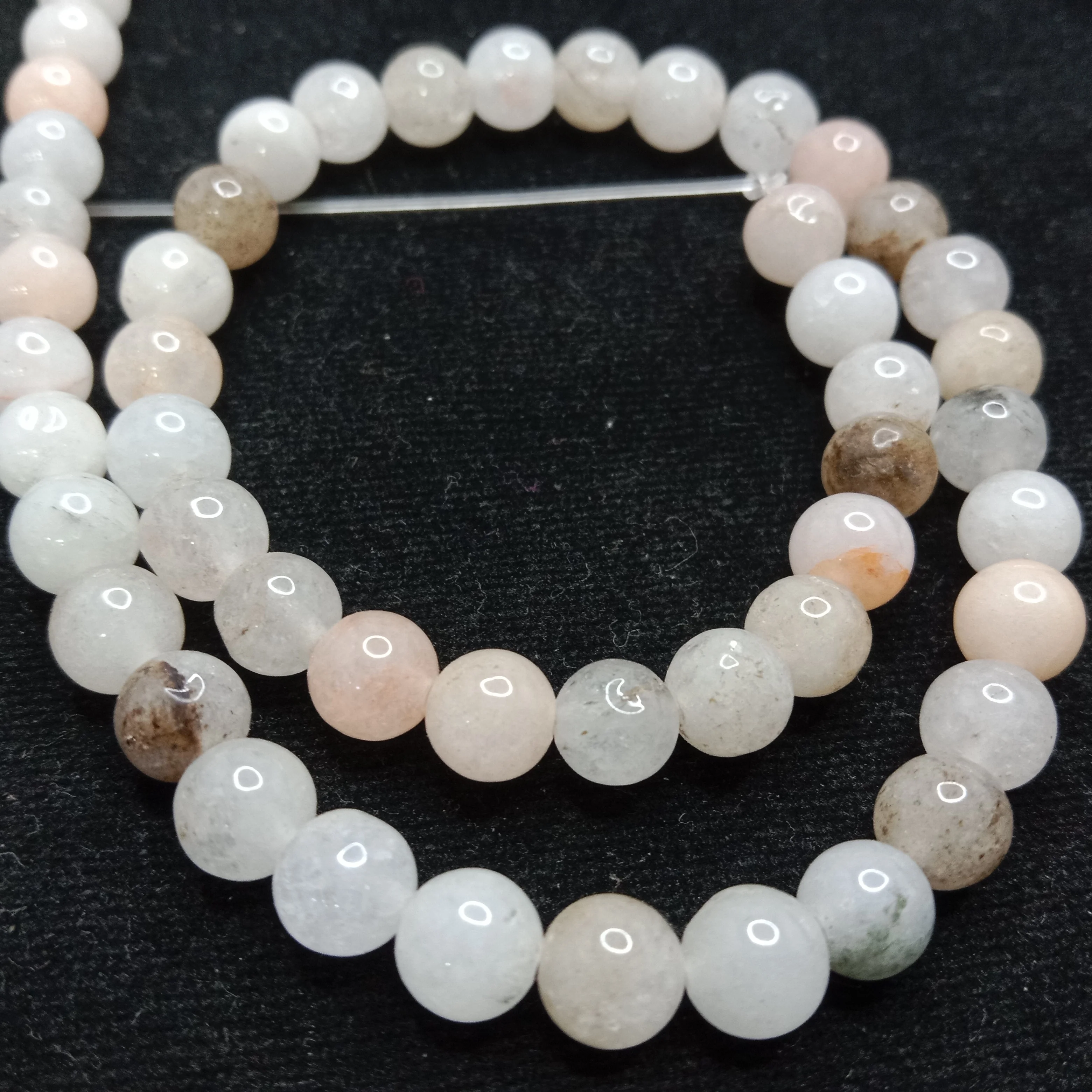 Shaded peach  6mm plan agate beads 1 string