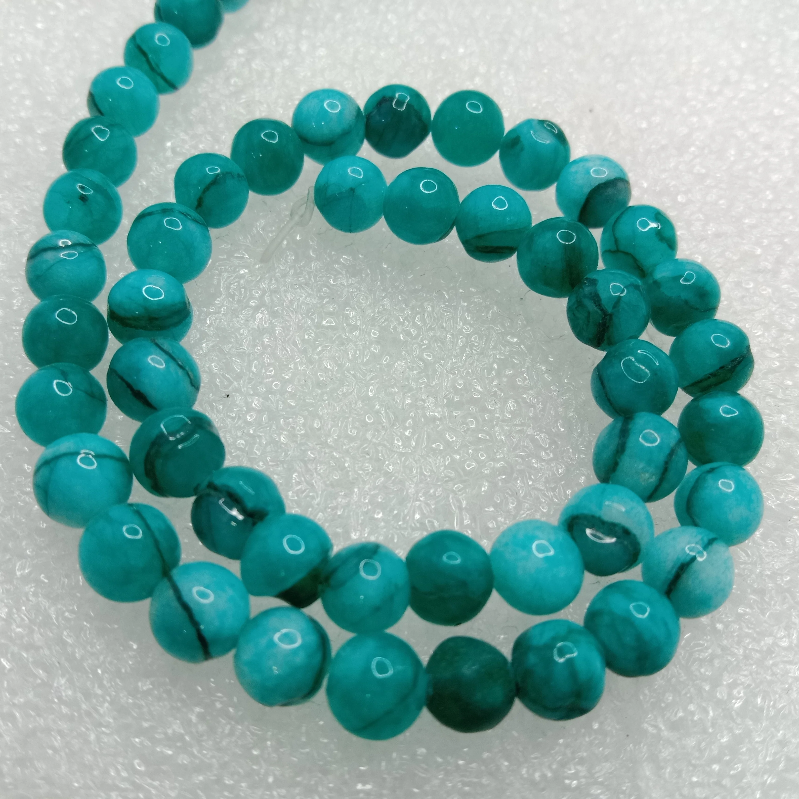 Ethiopian opal 6mm plan agate beads 1 string