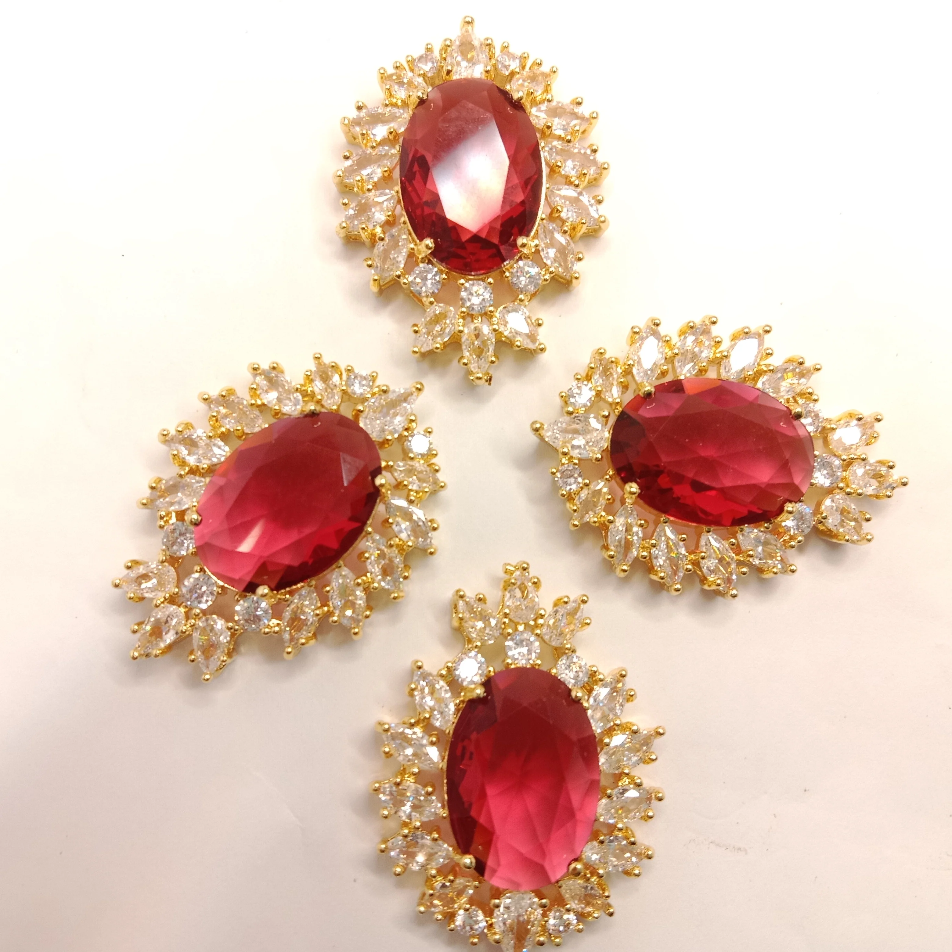 High quality ruby colour AD connectors 35mm(2pcs)