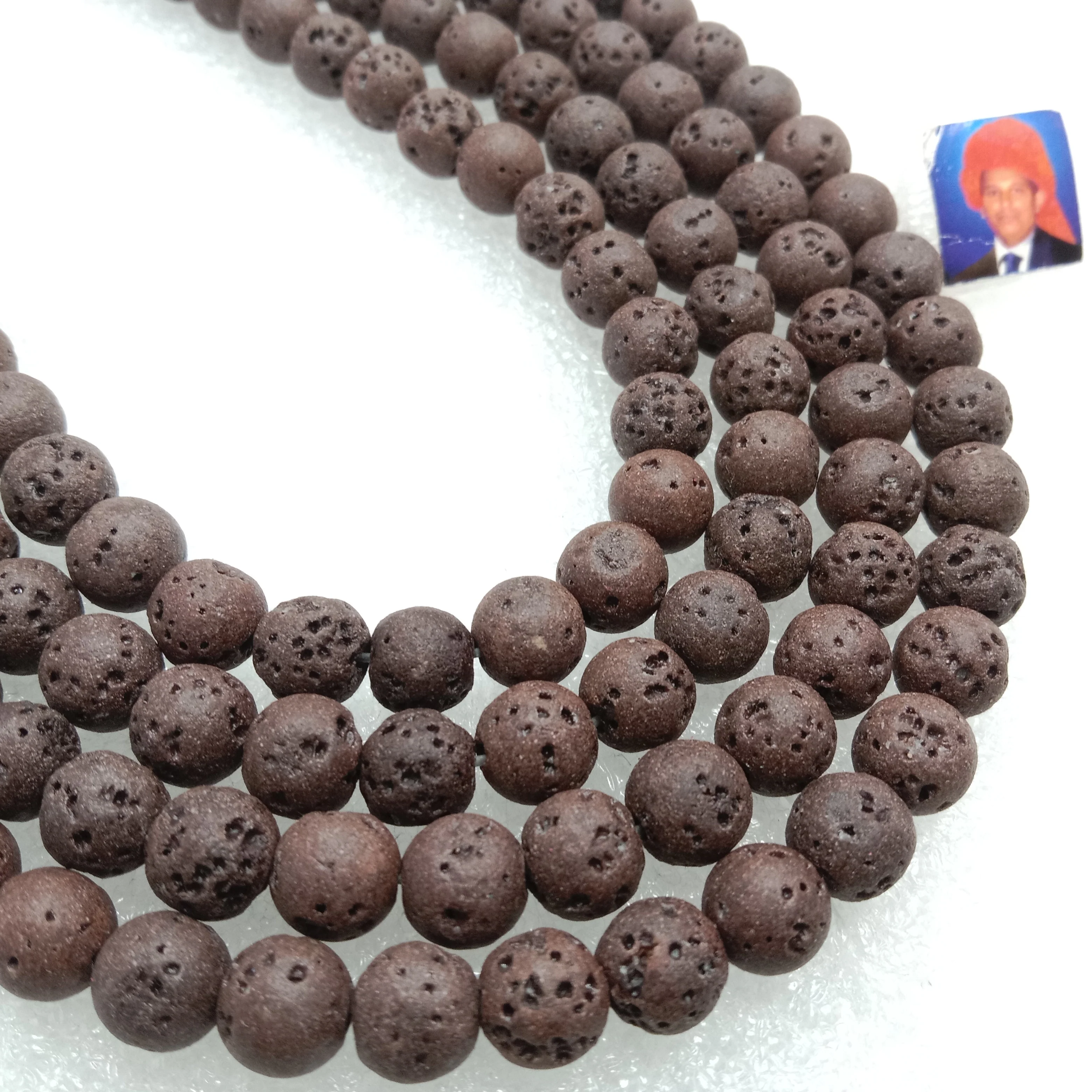 Volcanic round shape lava beads 8 mm 1 string