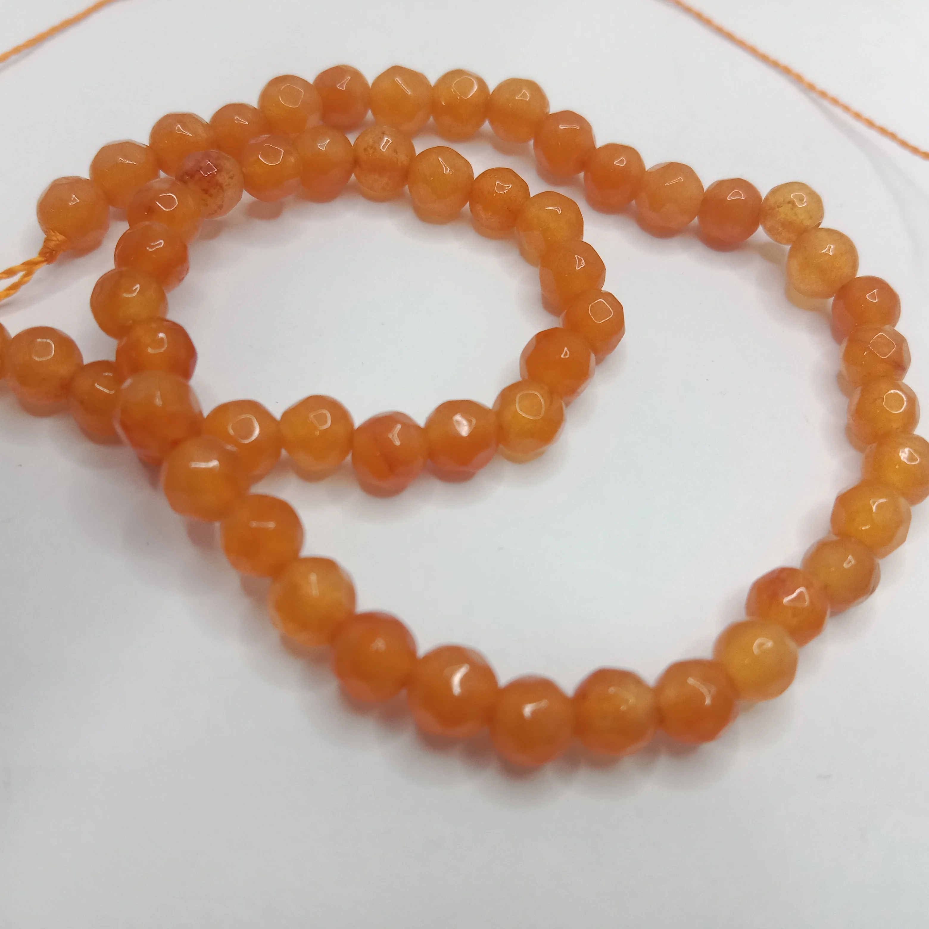Dark shaded orange High Quality agate Round Beads 4mm 1 string