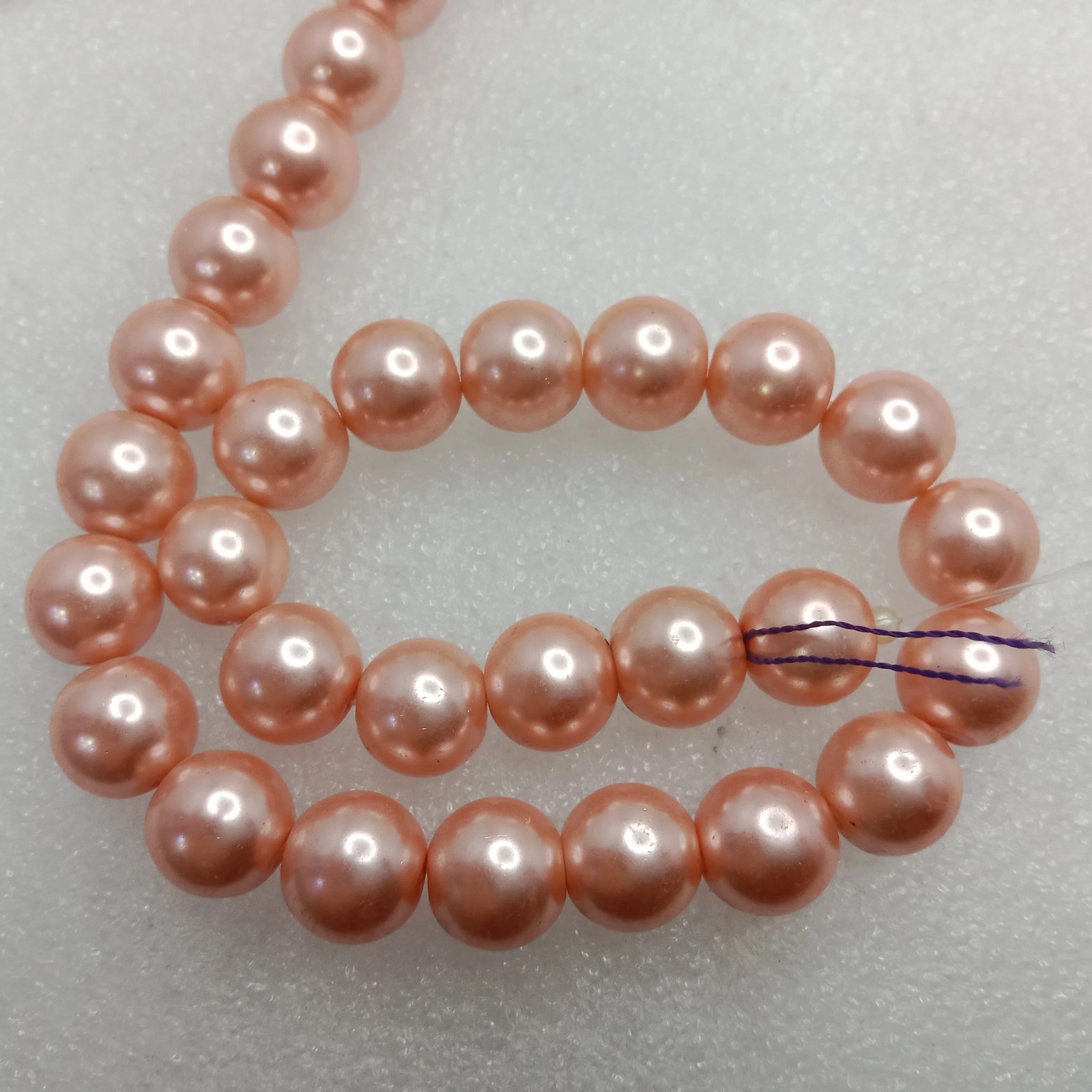 High quality pink metallic pearls 12 mm 1 string