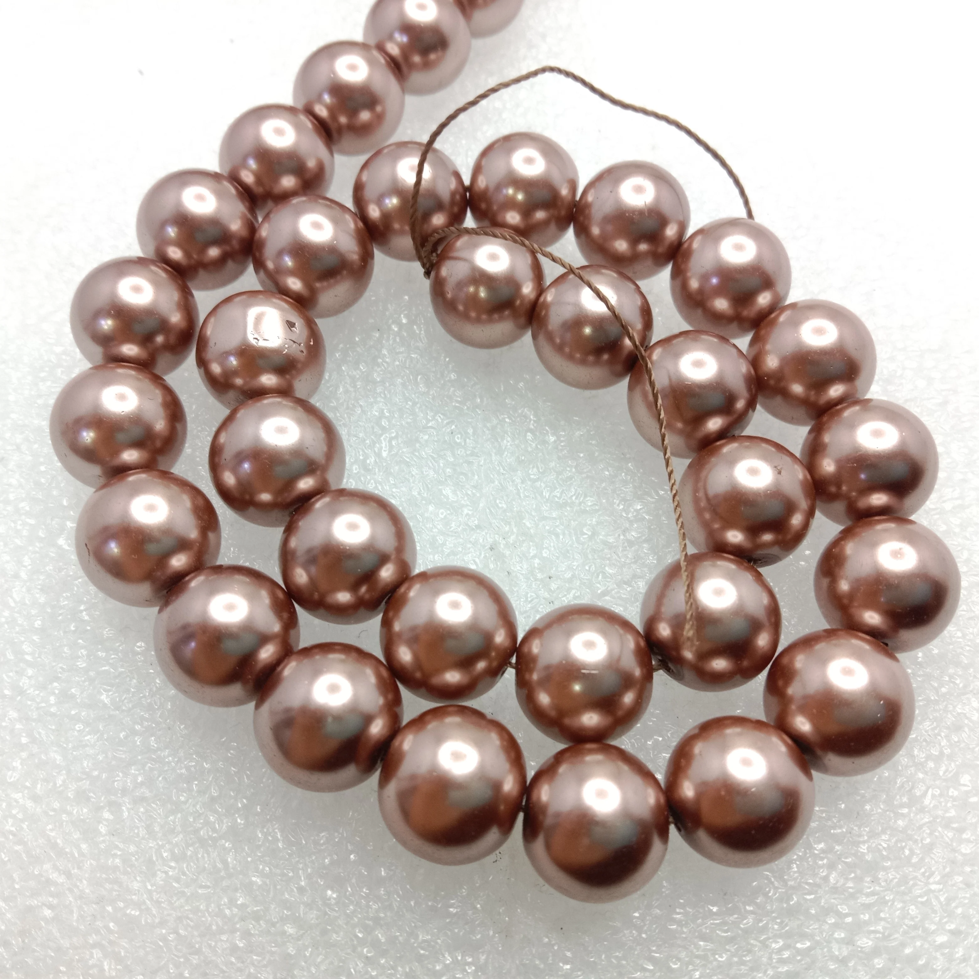 High quality bronze metallic pearls 10mm 1 string