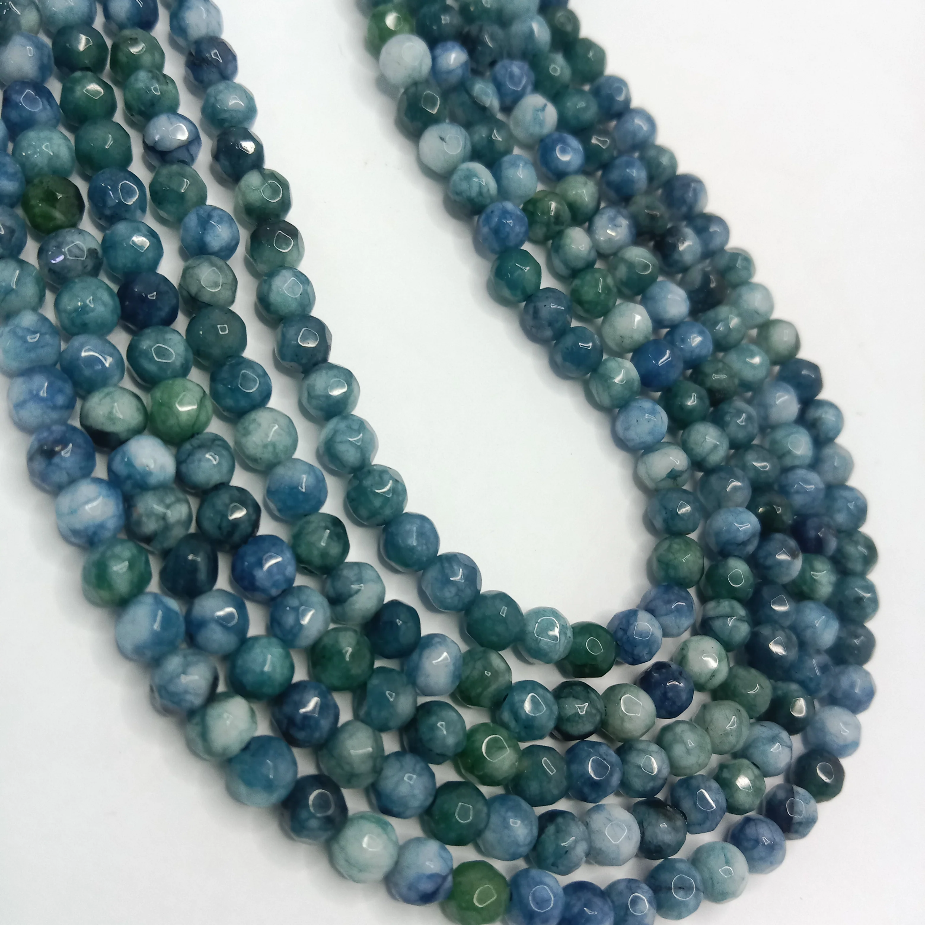 Dark shaded blue High Quality agate Round Beads 4mm 1 string