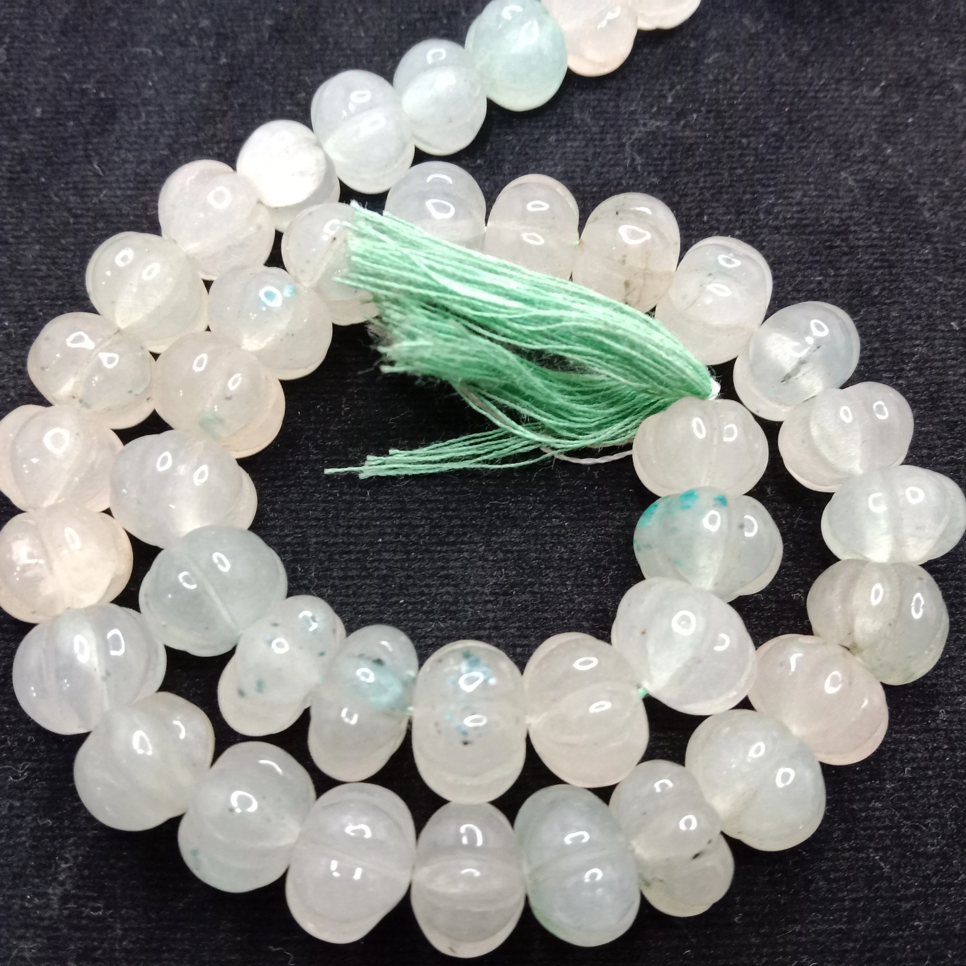 Light green high quality pumpkin beads 10mm 1 string