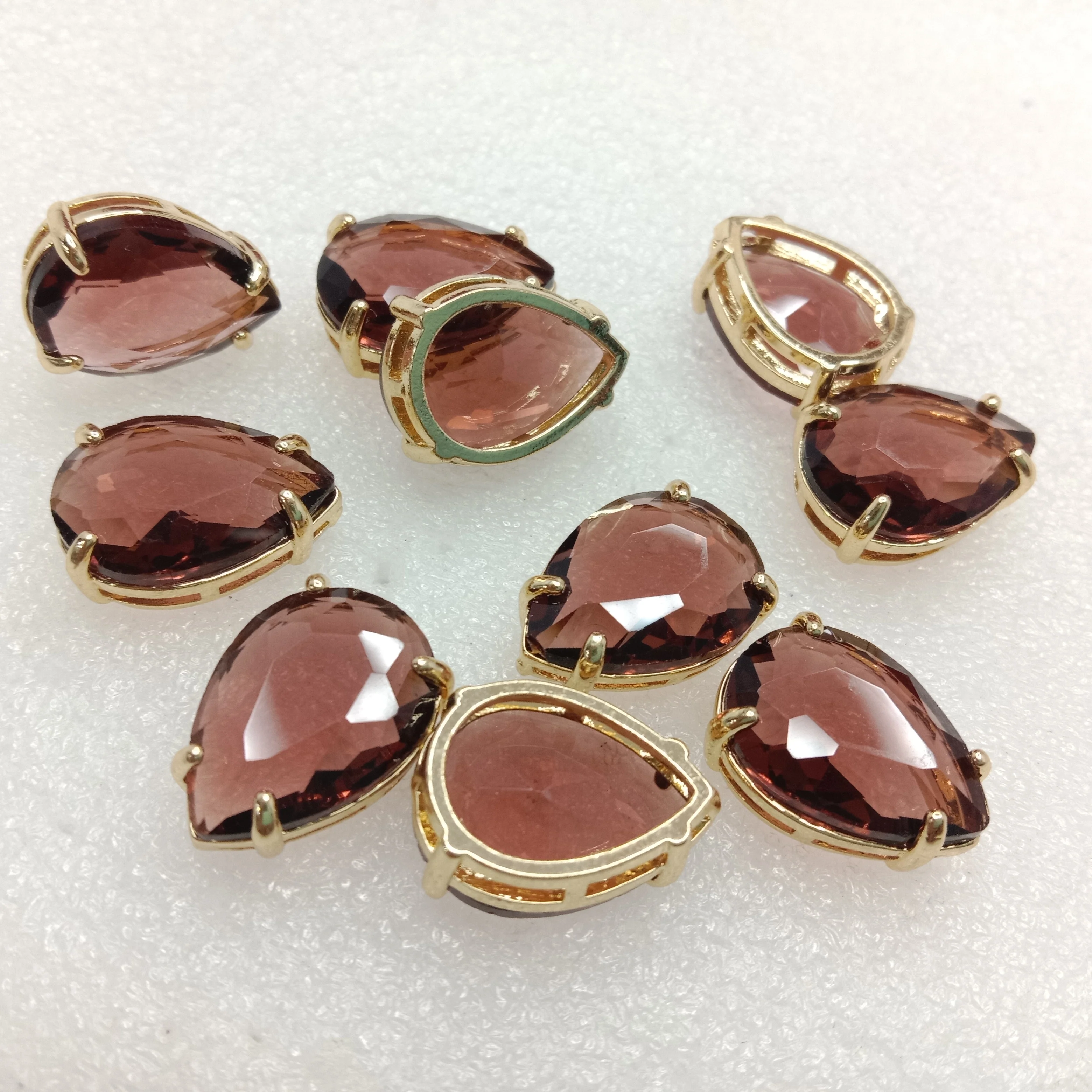 Light brown stone High quality(10pcs)jewellery  connectors drop shape 22mm (2cm)